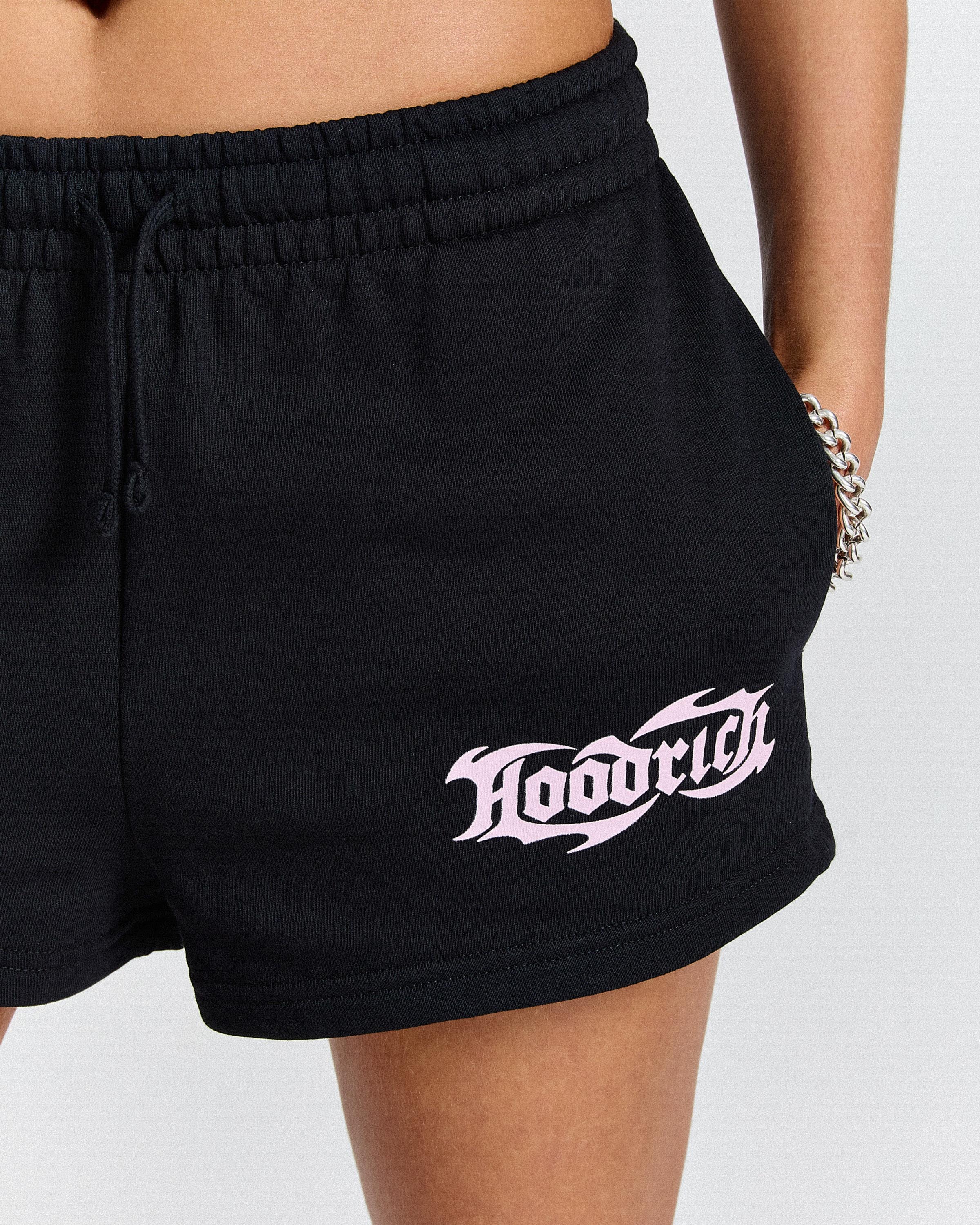 Asha Mini Sweatshorts - Black/Pink - Image 15
