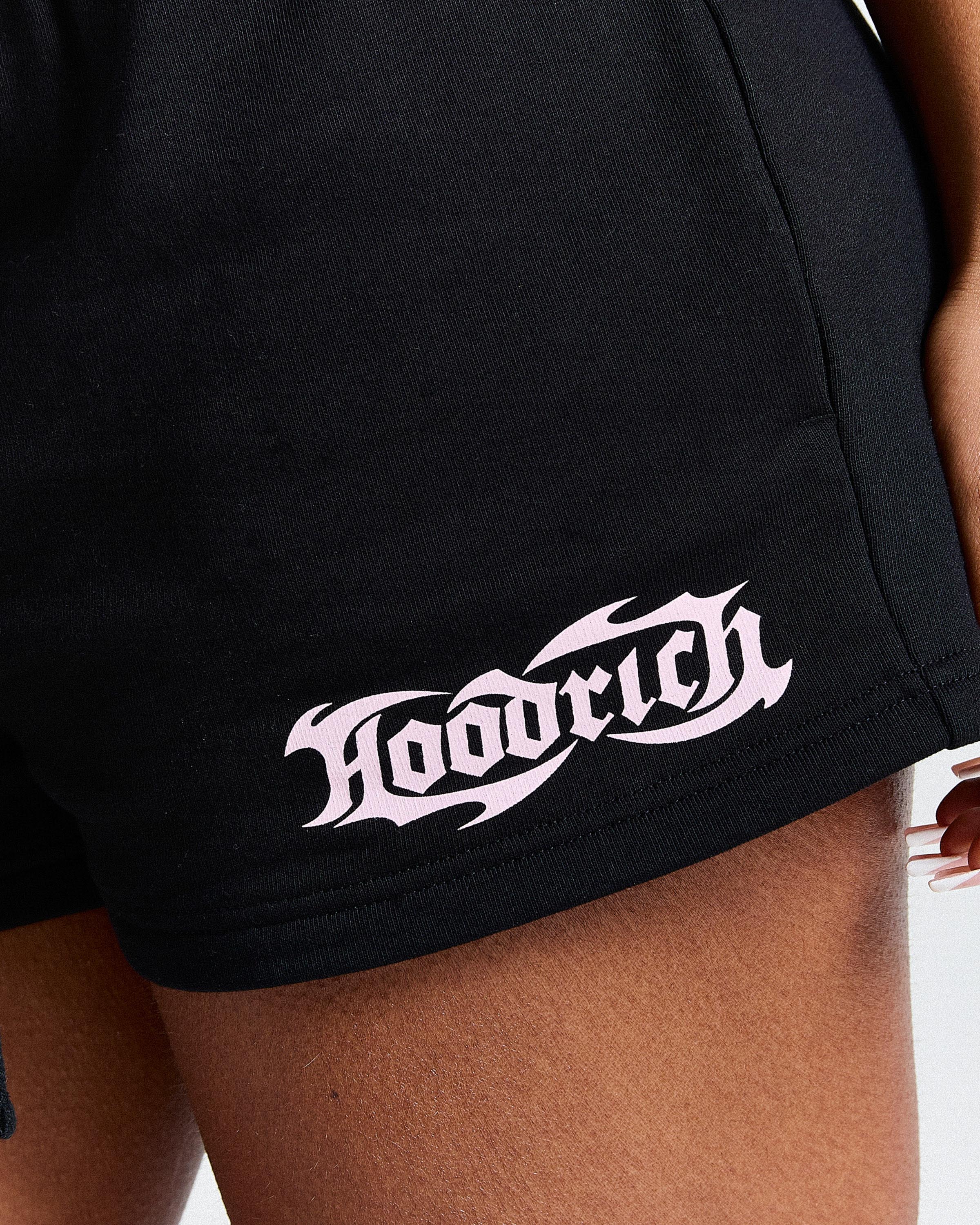 Asha Mini Sweatshorts - Black/Pink - Image 9