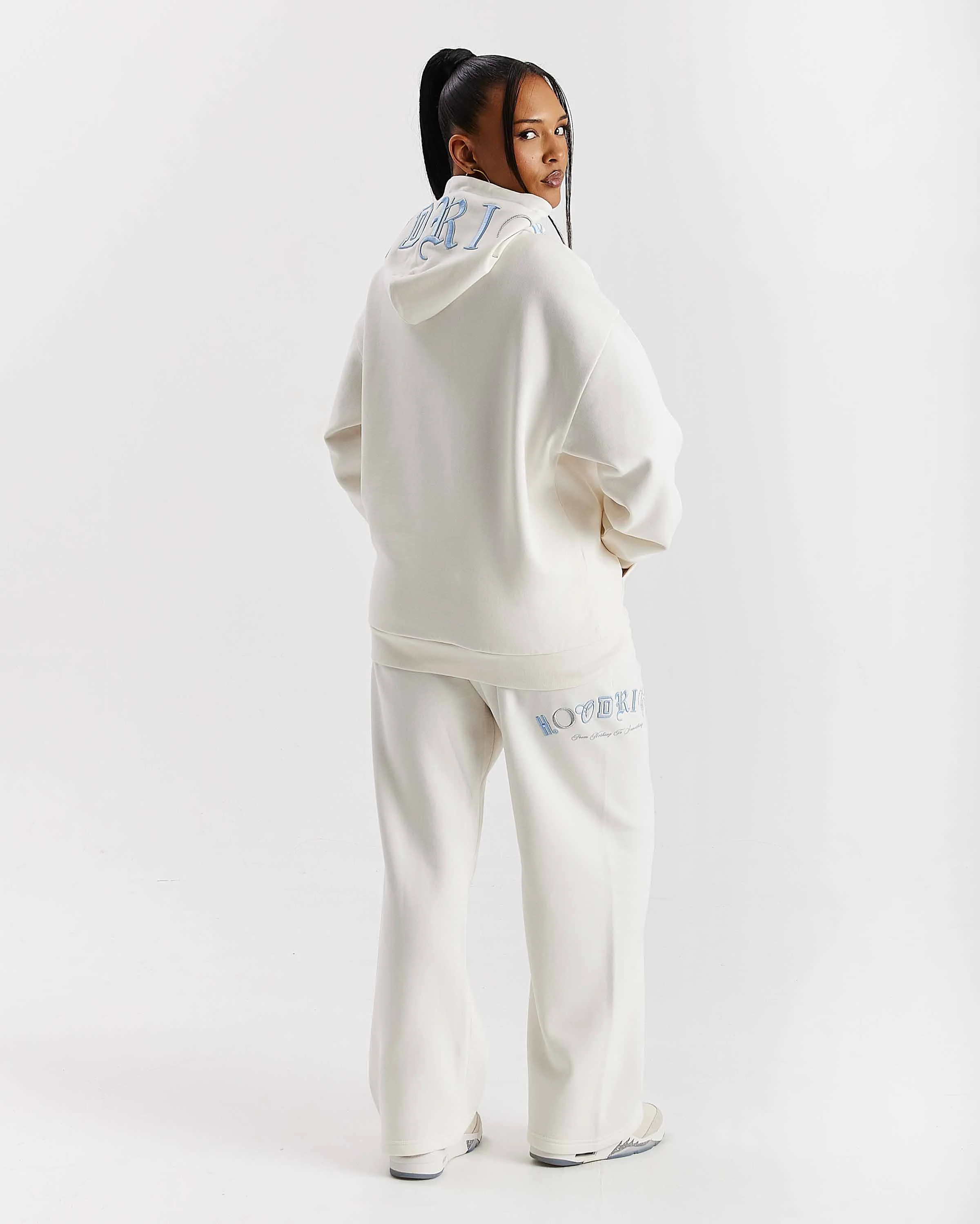 Calor Oversized Hoodie - Off White/Blue - Image 3