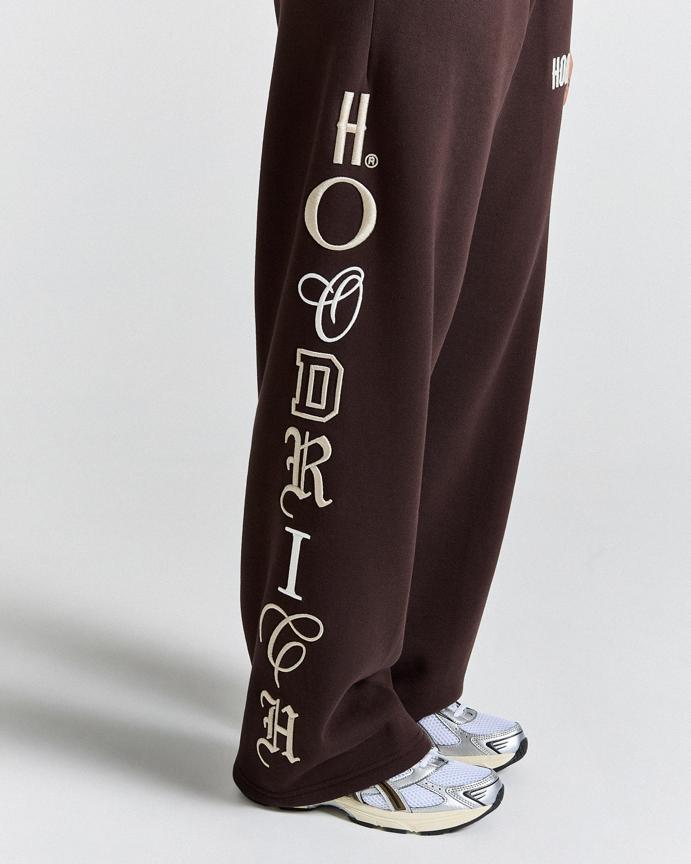 Calor Oversized Wide Leg Joggers - Brown/White - Image 12