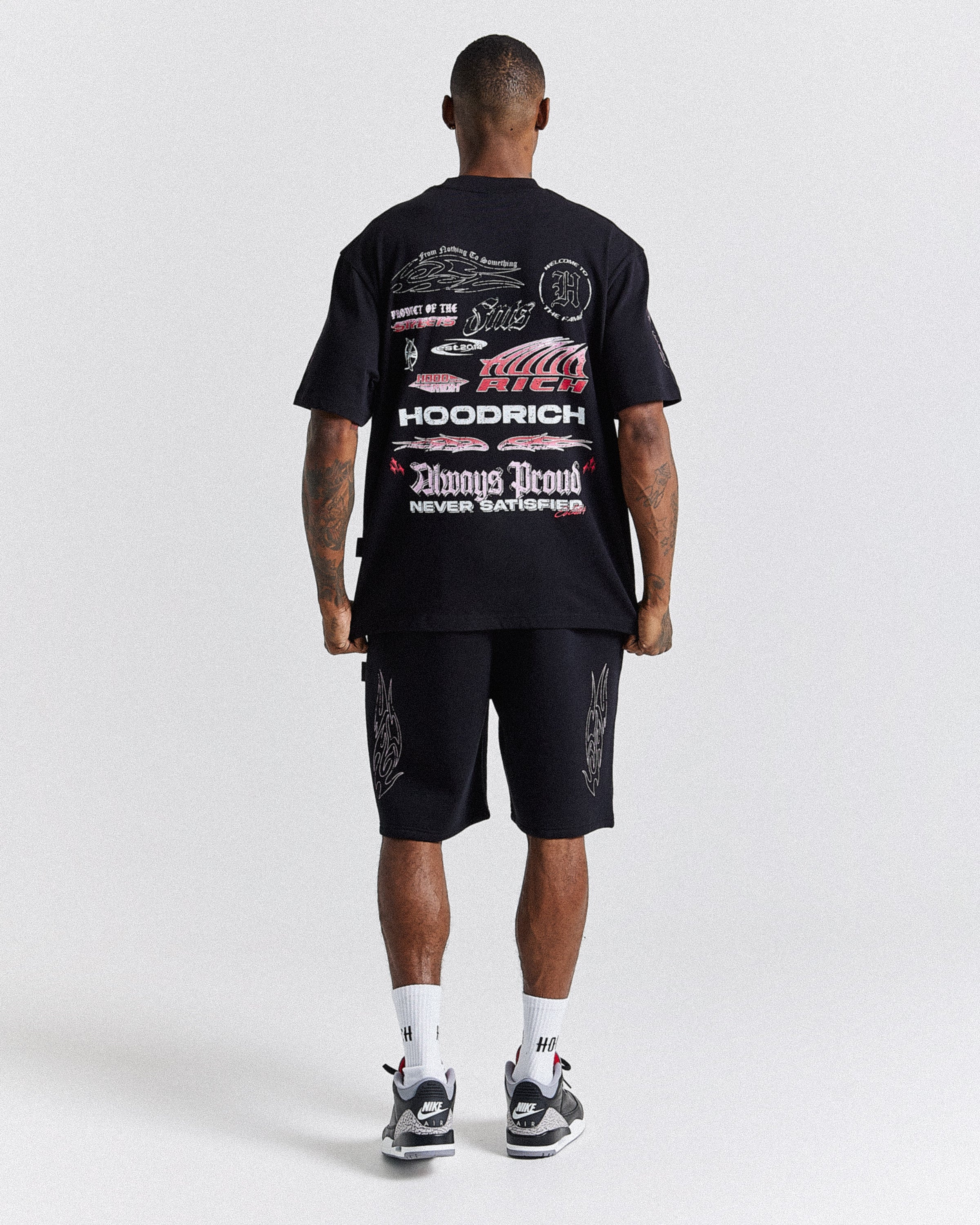 Chroma Oversized Shorts - Black/White/Pink - Image 5