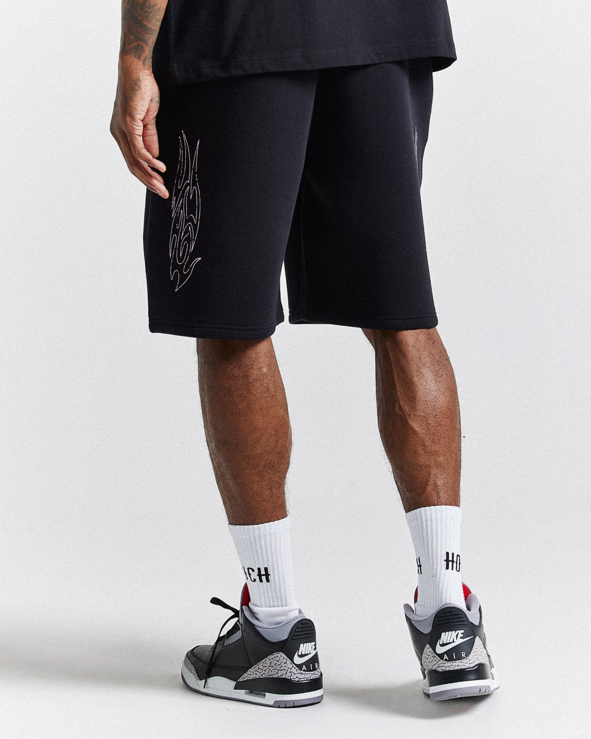 Chroma Oversized Shorts - Black/White/Pink - Image 7