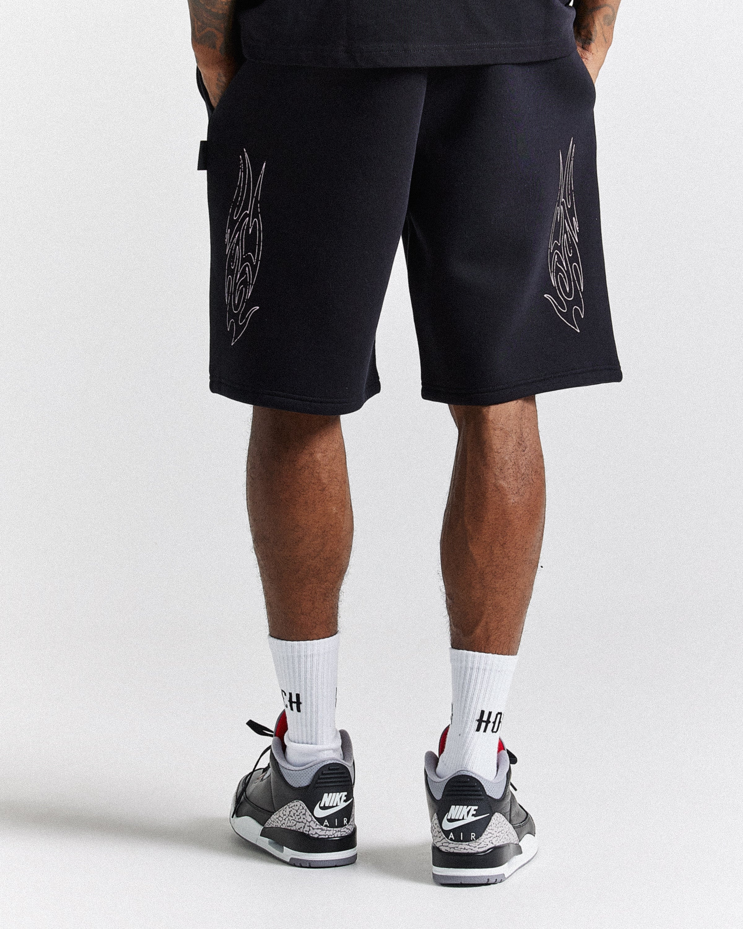 Chroma Oversized Shorts - Black/White/Pink - Image 8