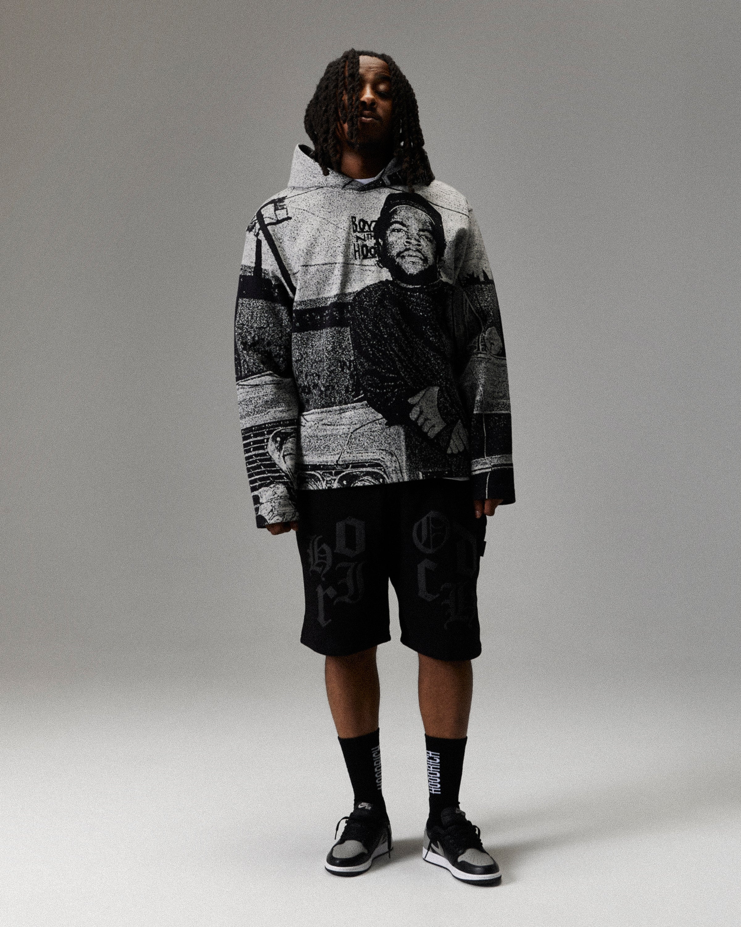 Cruz Boyz N The Hood Tapestry Hoodie - Black/Grey - Image 3