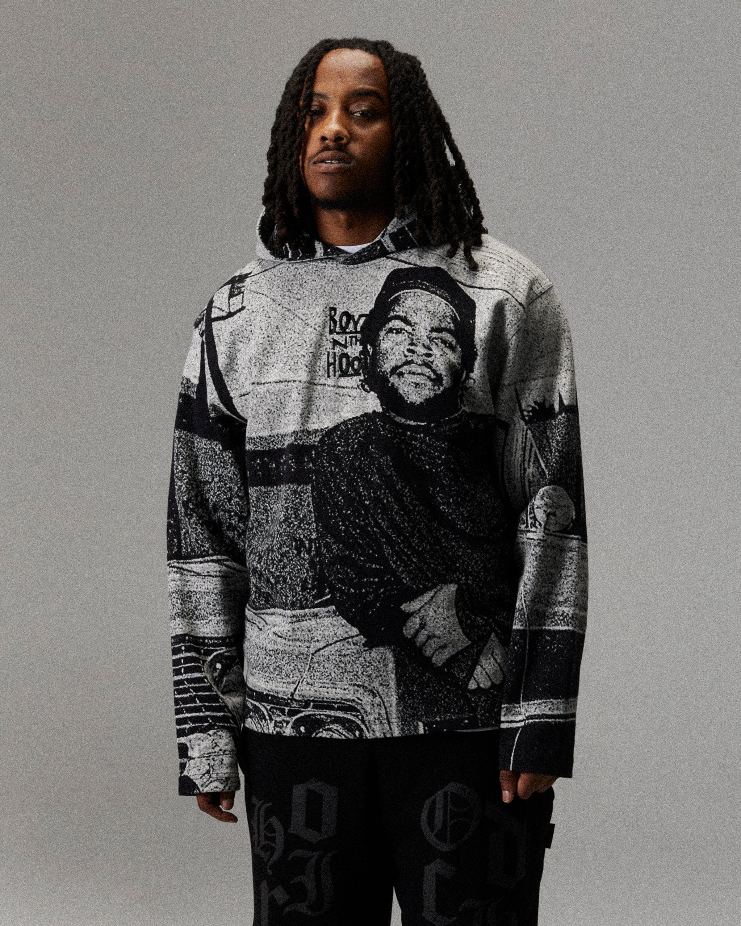 Cruz Boyz N The Hood Tapestry Hoodie - Black/Grey - Image 5