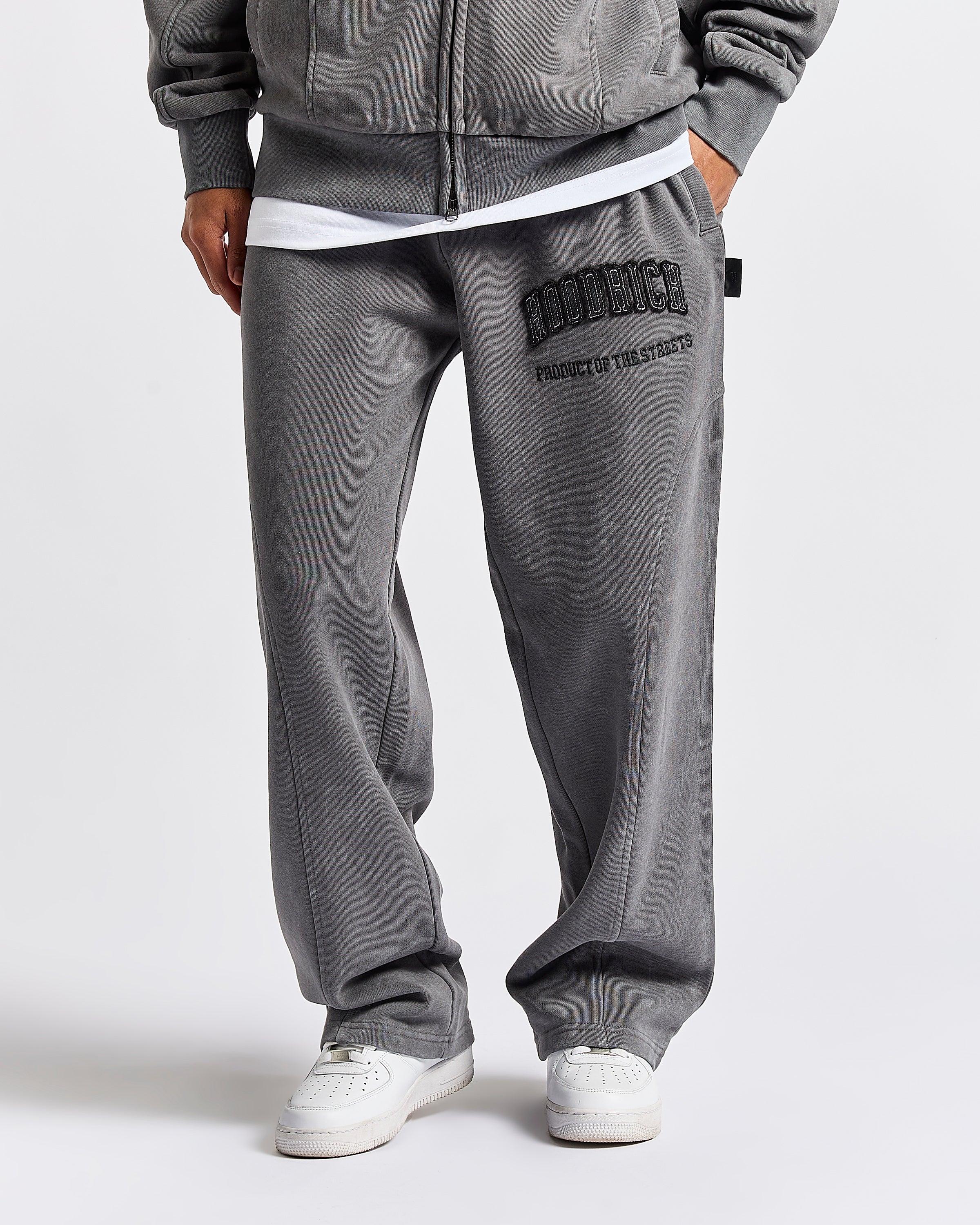 Cursed Oversized Wide Leg Jogger - Grey Wash/Black - Image 3