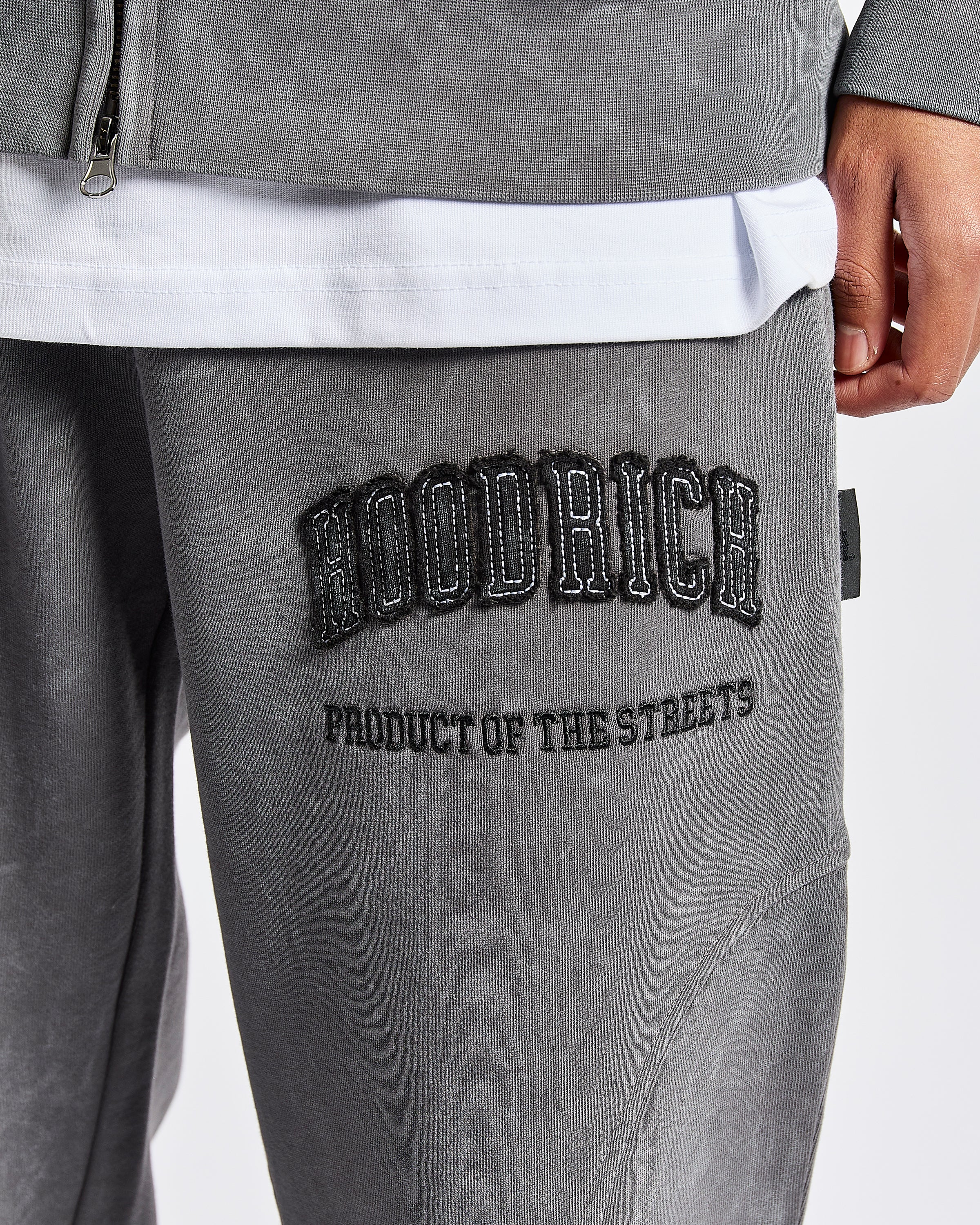 Cursed Oversized Wide Leg Jogger - Grey Wash/Black - Image 4