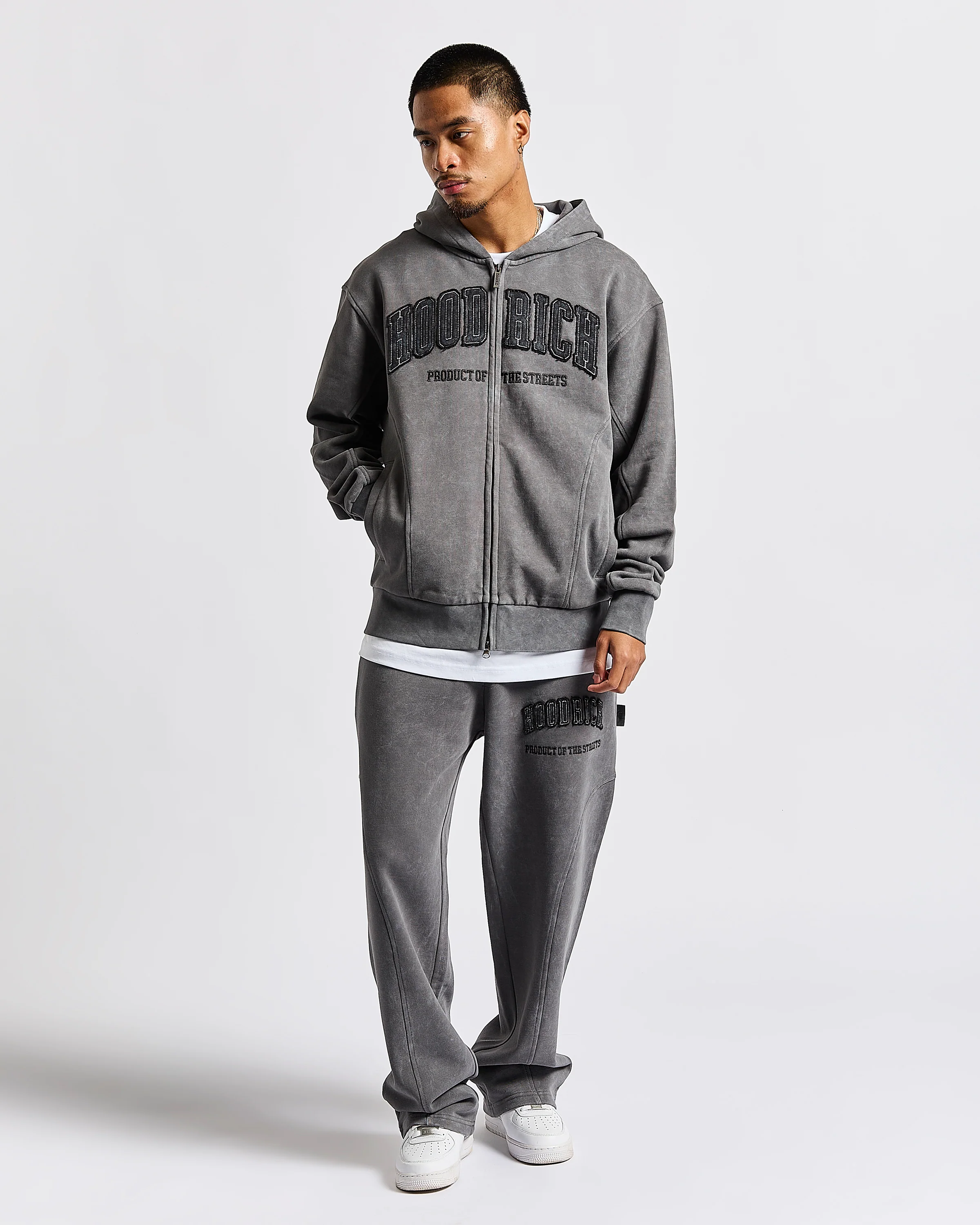Cursed Oversized Wide Leg Jogger - Grey Wash/Black - Image 6