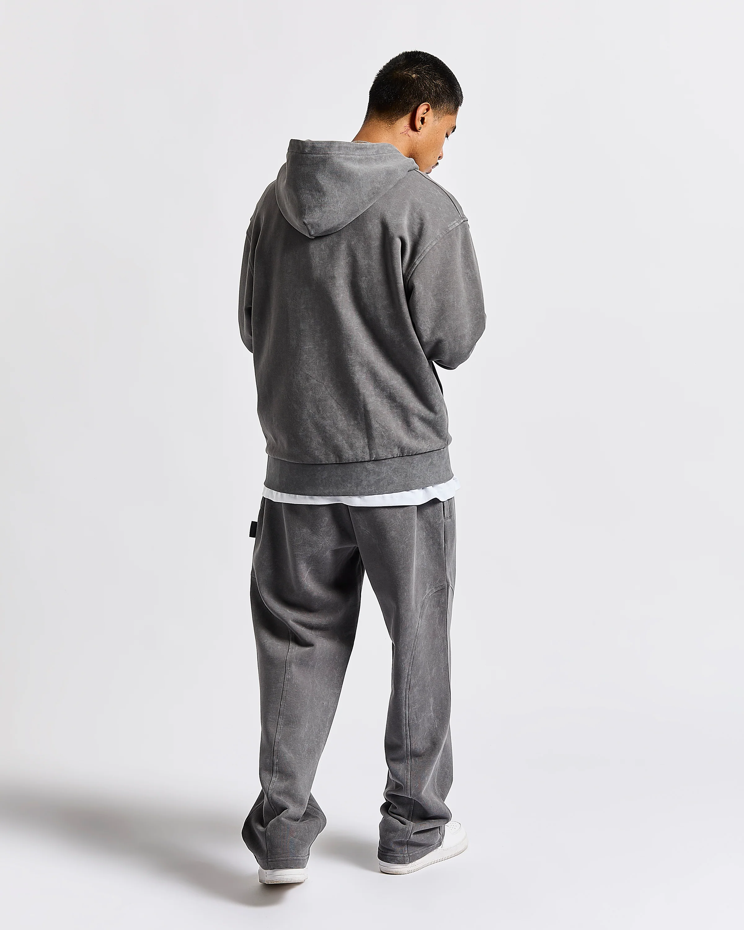 Cursed Oversized Wide Leg Jogger - Grey Wash/Black - Image 7