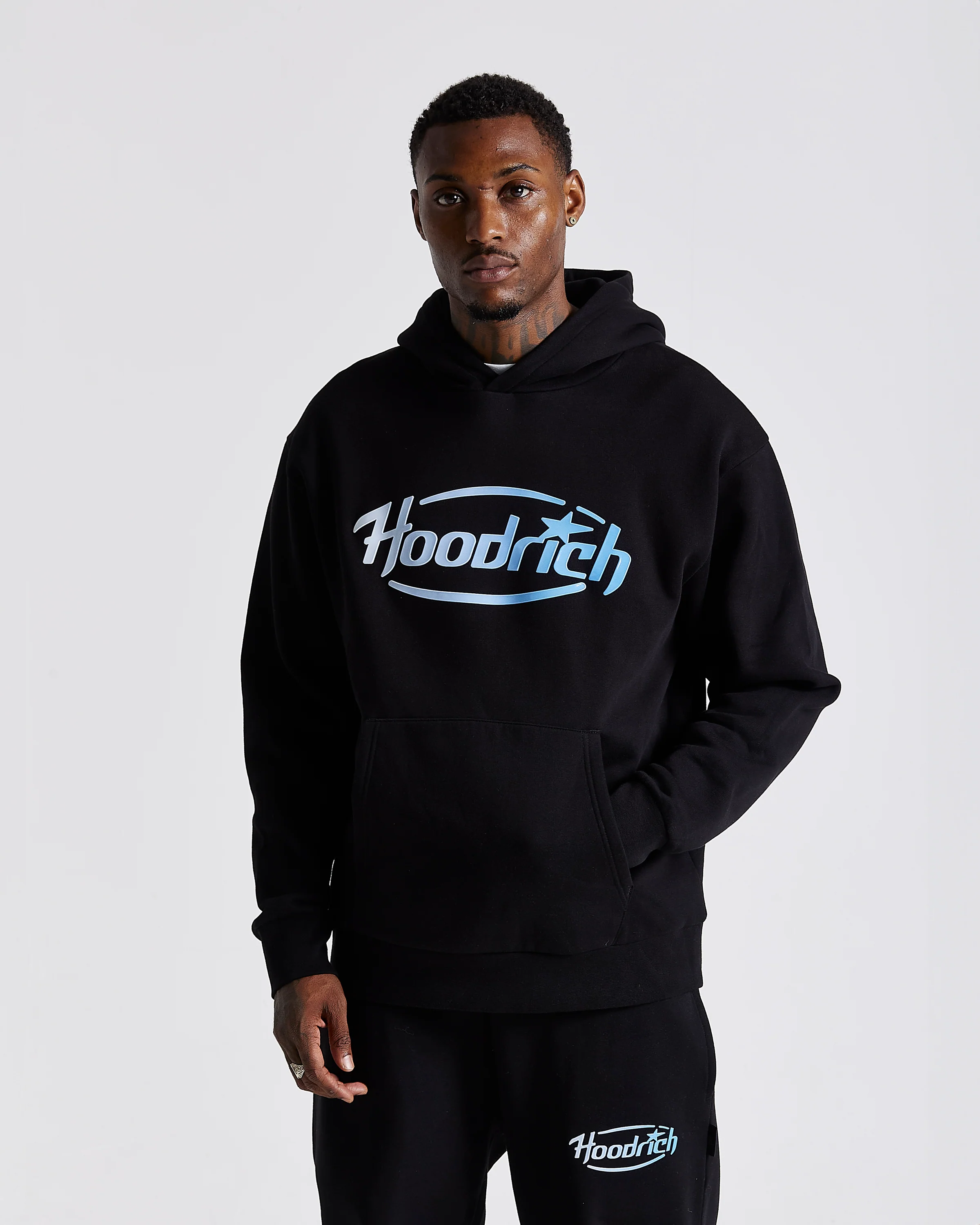 Curve Oversized Hoodie - Black/Blue - Image 3