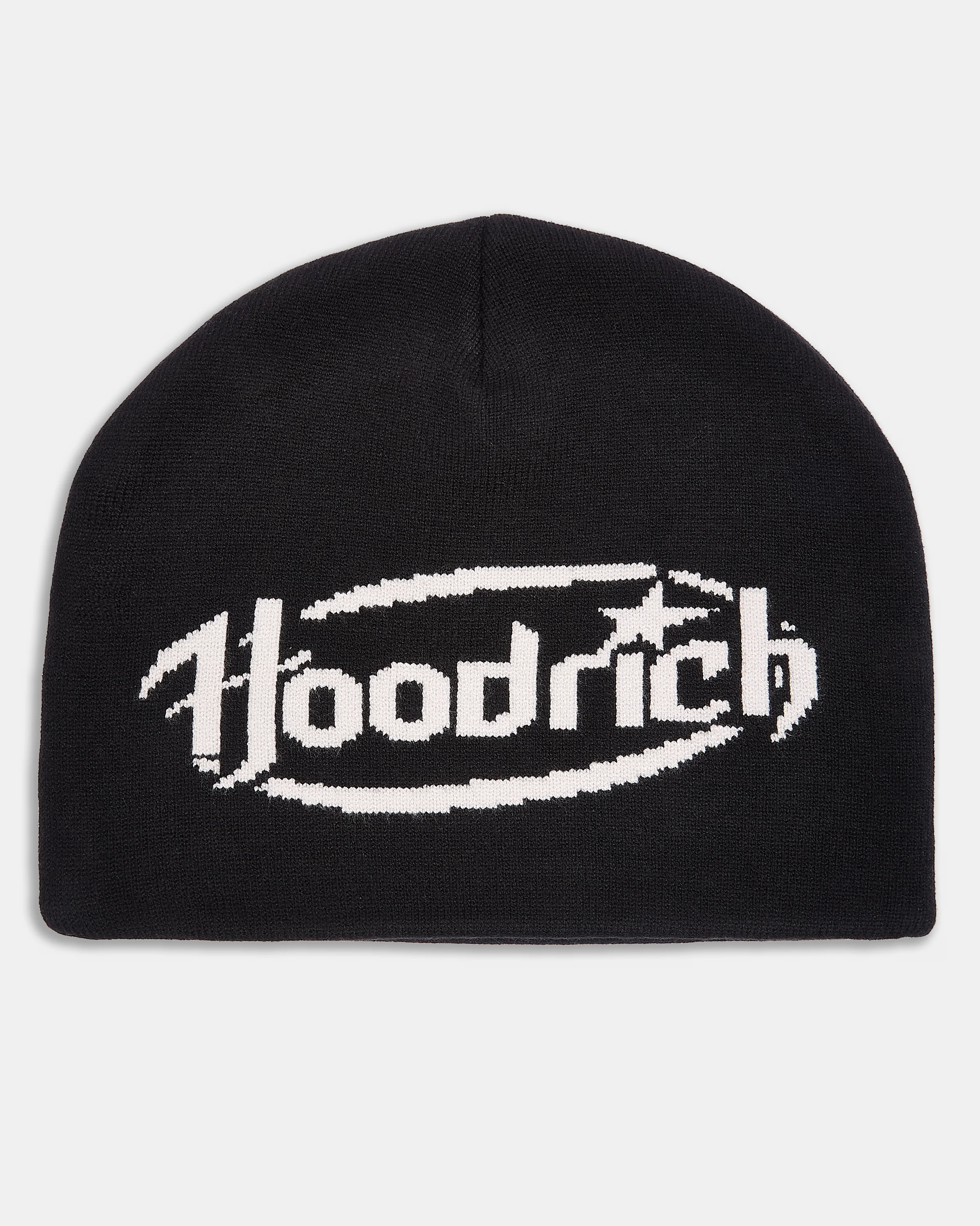 Curve Skull Knit Beanie - Black/White