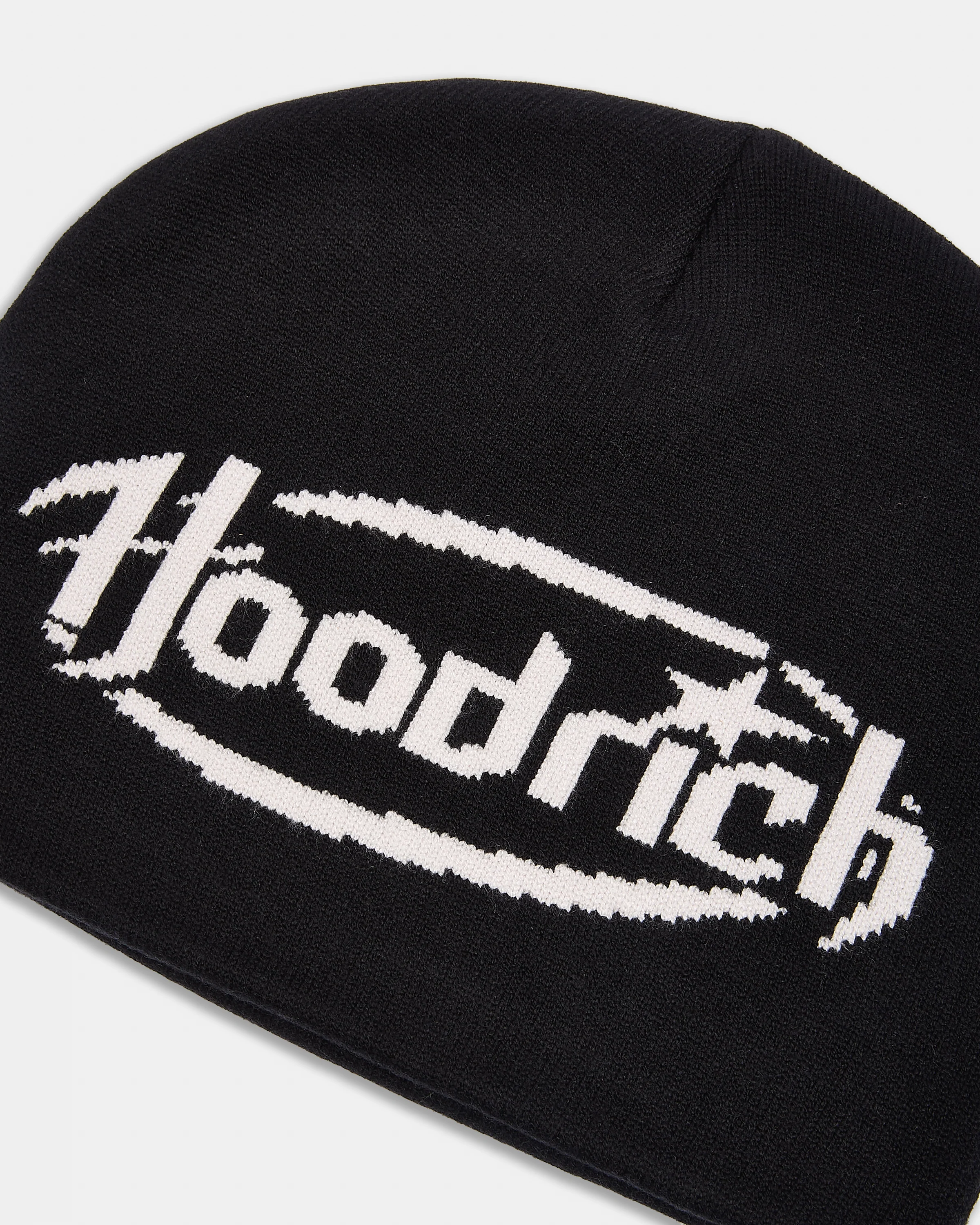 Curve Skull Knit Beanie - Black/White - Image 3