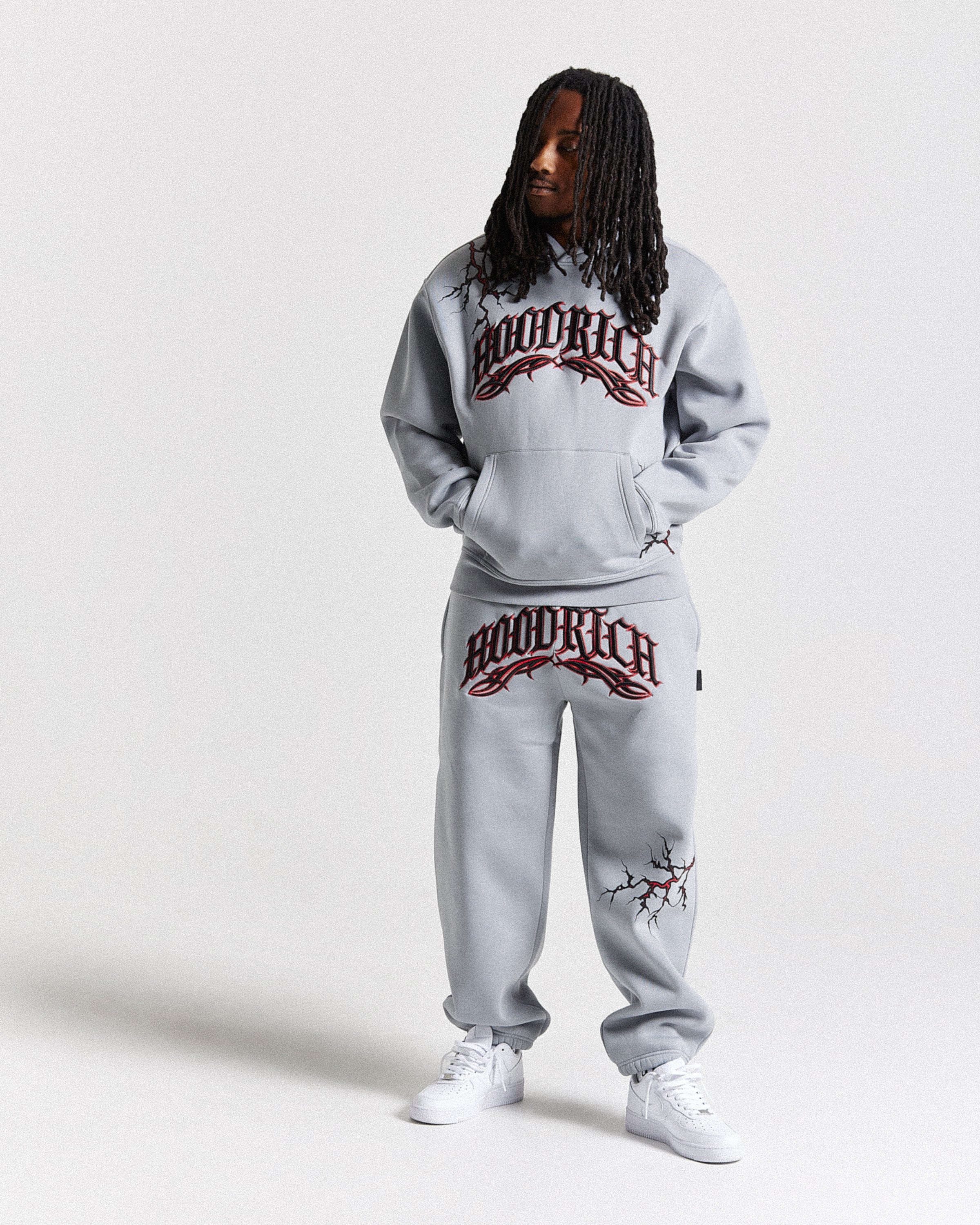 Dark Oversized Jogger - Grey/Black/Red - Image 2