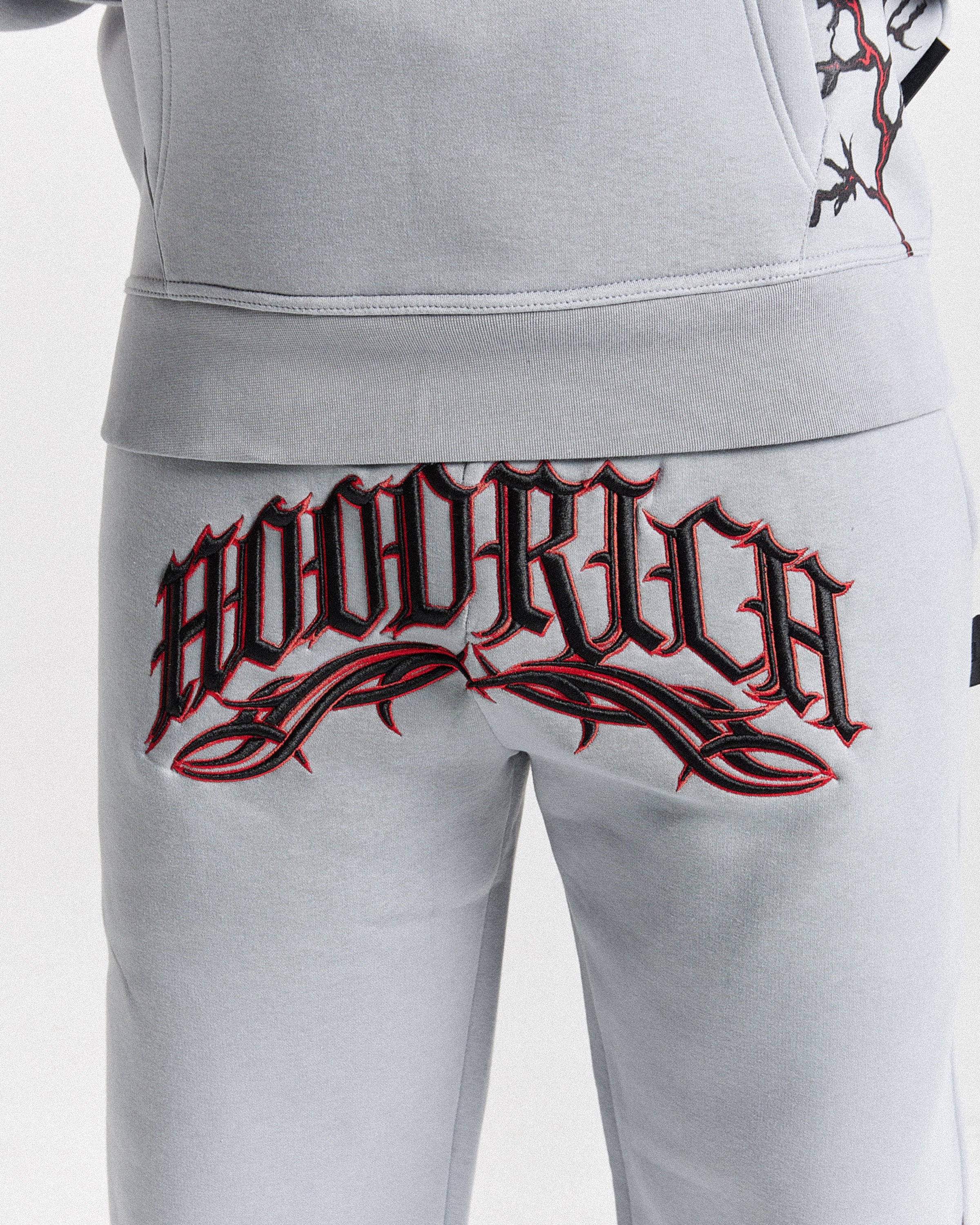 Dark Oversized Jogger - Grey/Black/Red - Image 4