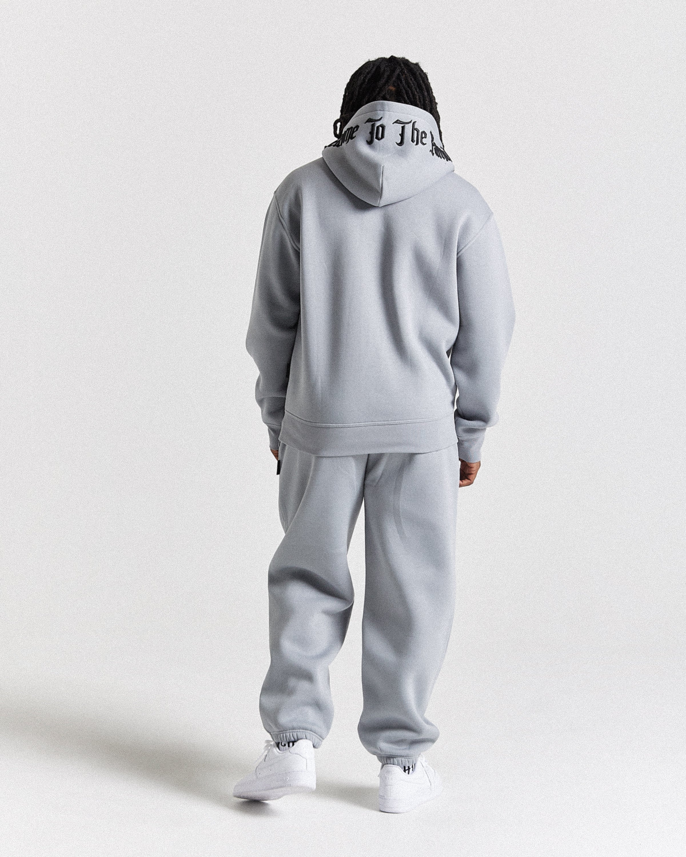 Dark Oversized Hoodie - Grey/Black/Red - Image 4