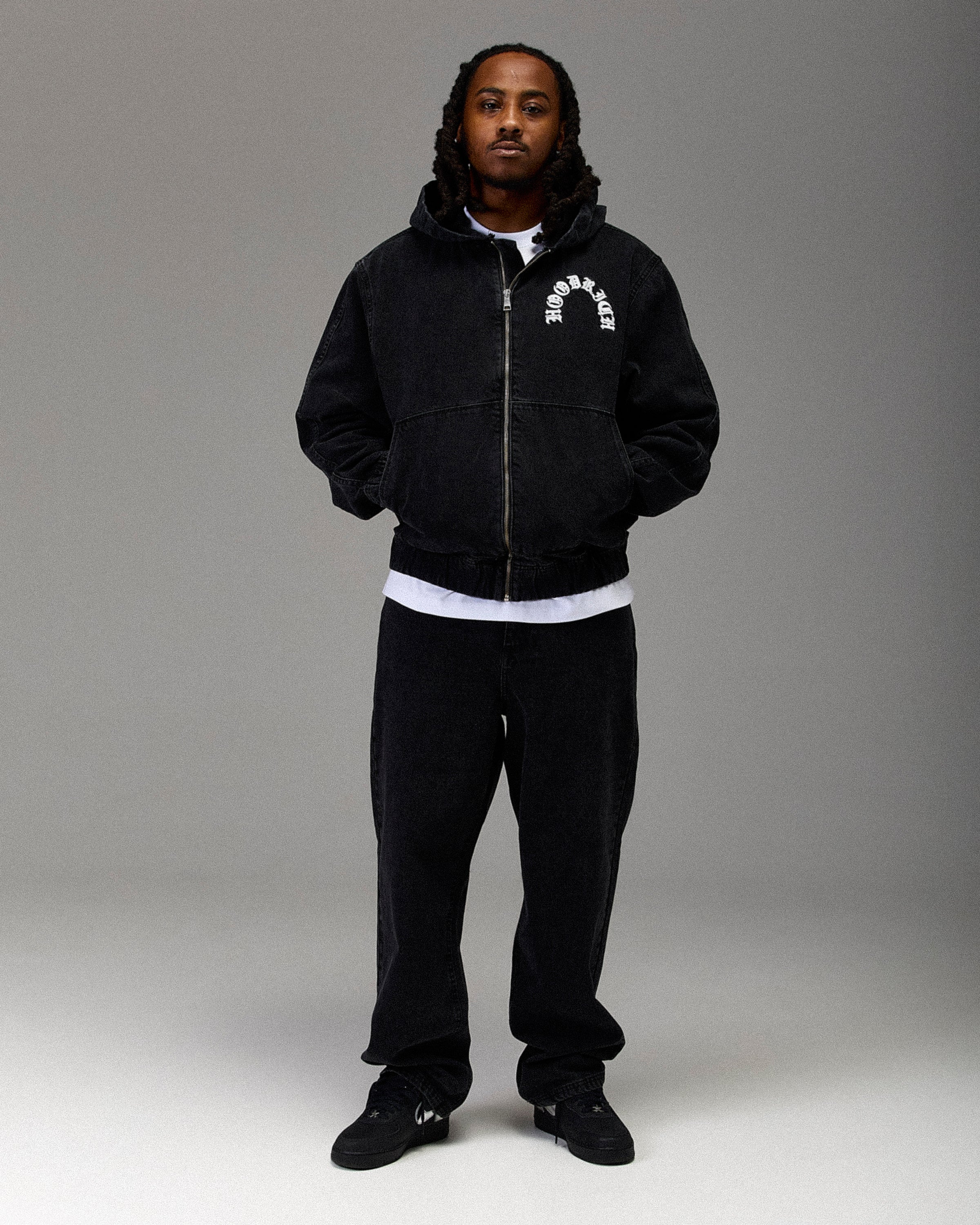 The Winner's Circle Denim Hooded Jacket - Black/White - Image 7