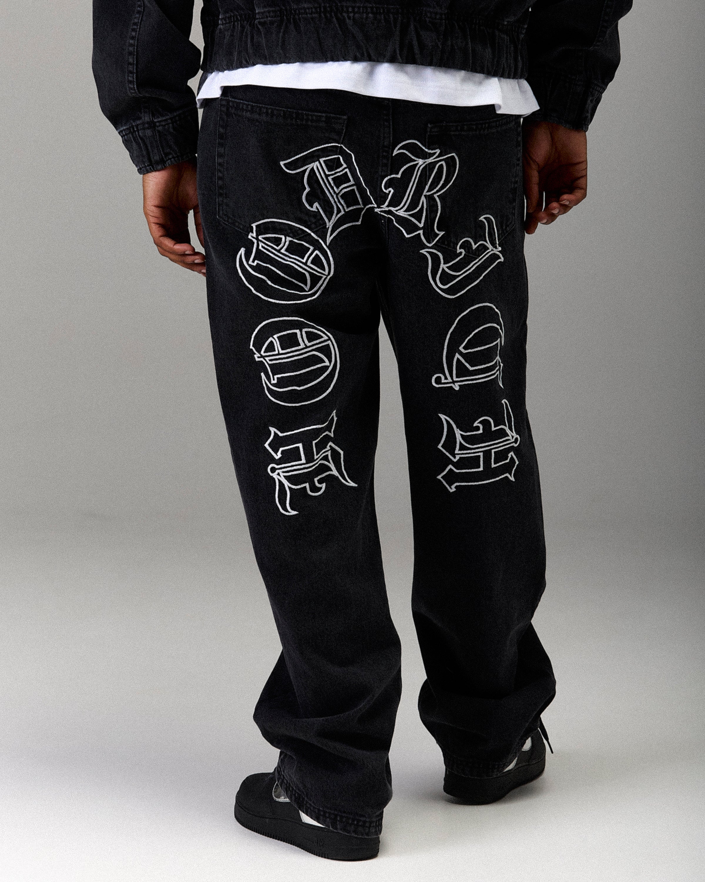 The Winner's Circle Denim Trousers - Black/White - Image 8
