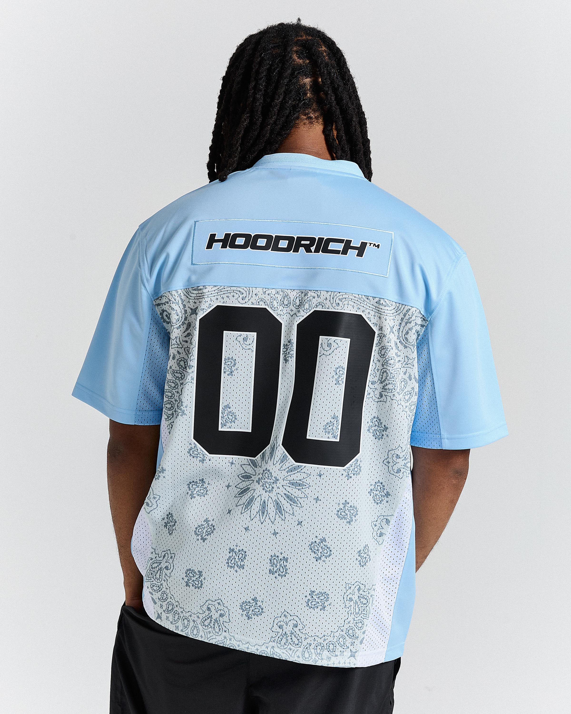 Eterno Motif Oversized Mesh Jersey - Blue/White - Image 4