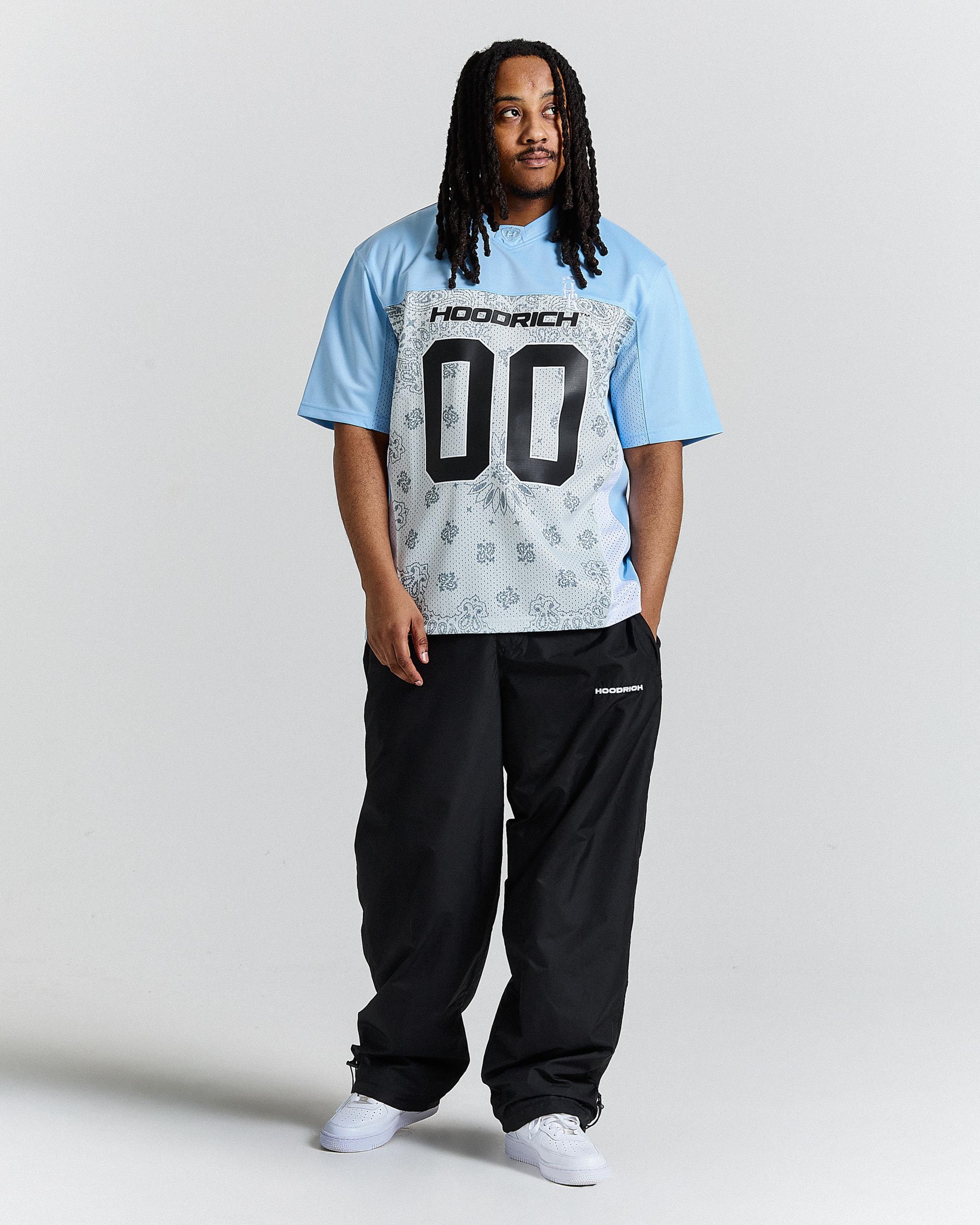 Eterno Motif Oversized Mesh Jersey - Blue/White - Image 6