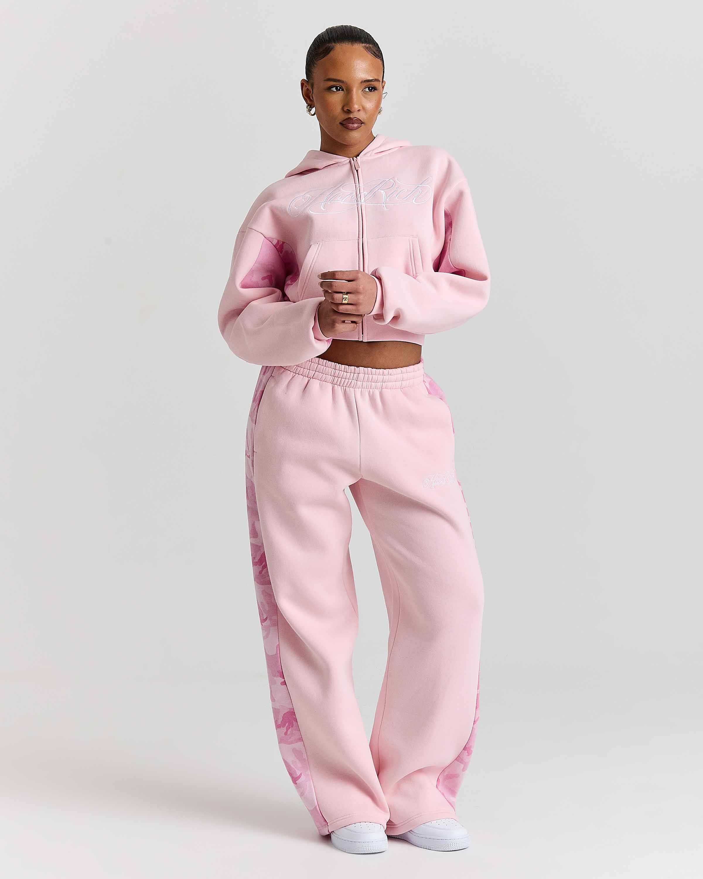Field Boxy Zip Hoodie - Pink/White/Camo - Image 5