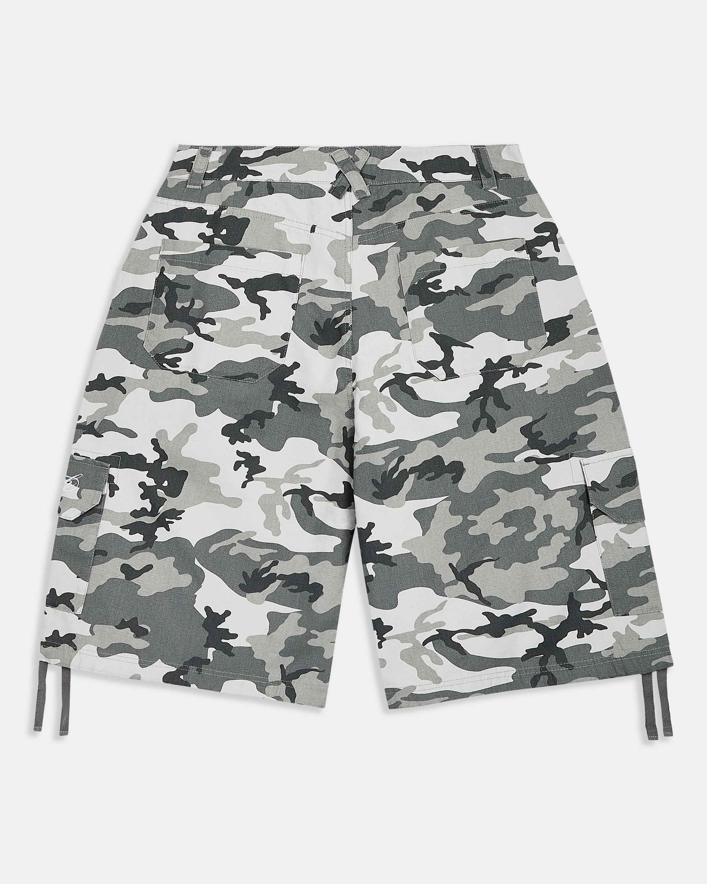 Field Oversized Cargo Woven Jort - Grey Camo - Image 6