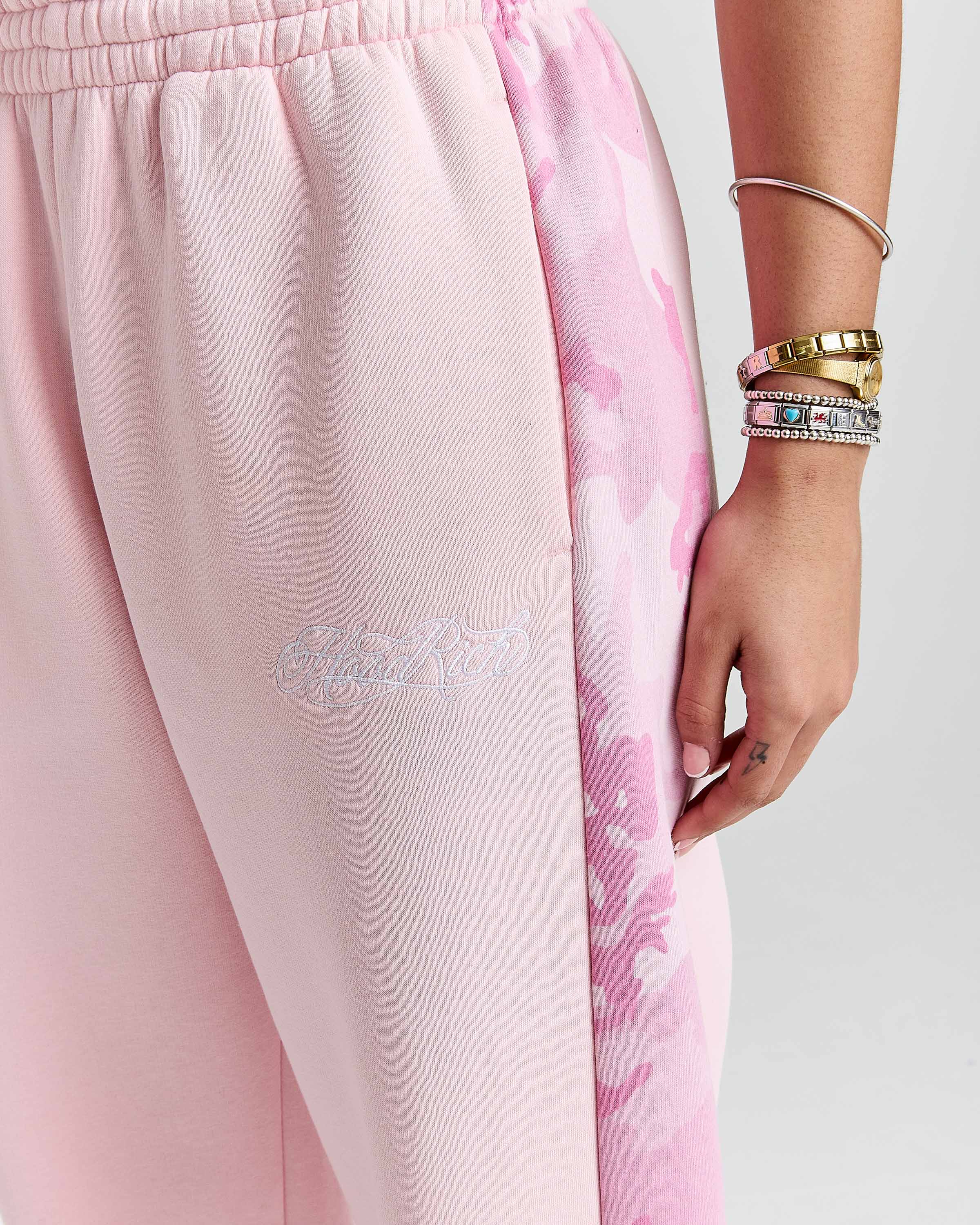 Field Oversized Wide Leg Joggers - Pink/White/Camo - Image 3