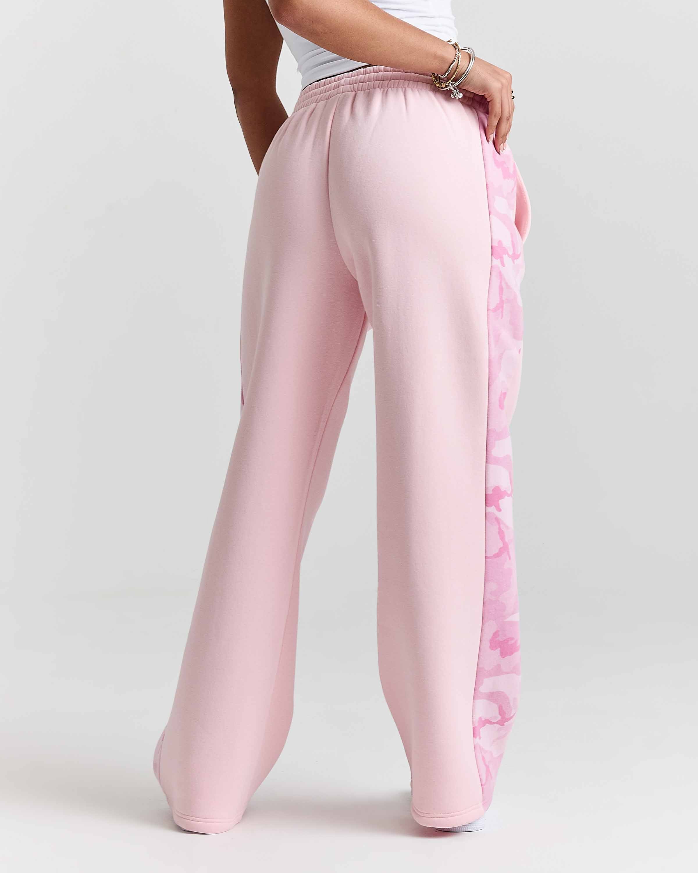 Field Oversized Wide Leg Joggers - Pink/White/Camo - Image 5