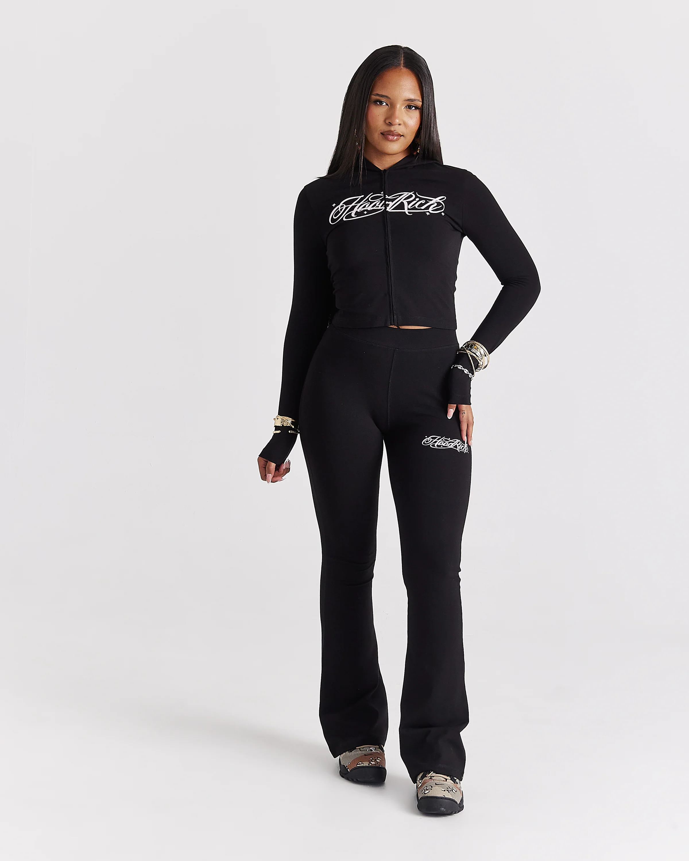 Solace Fitted Zip Top - Black/Pink - Image 3