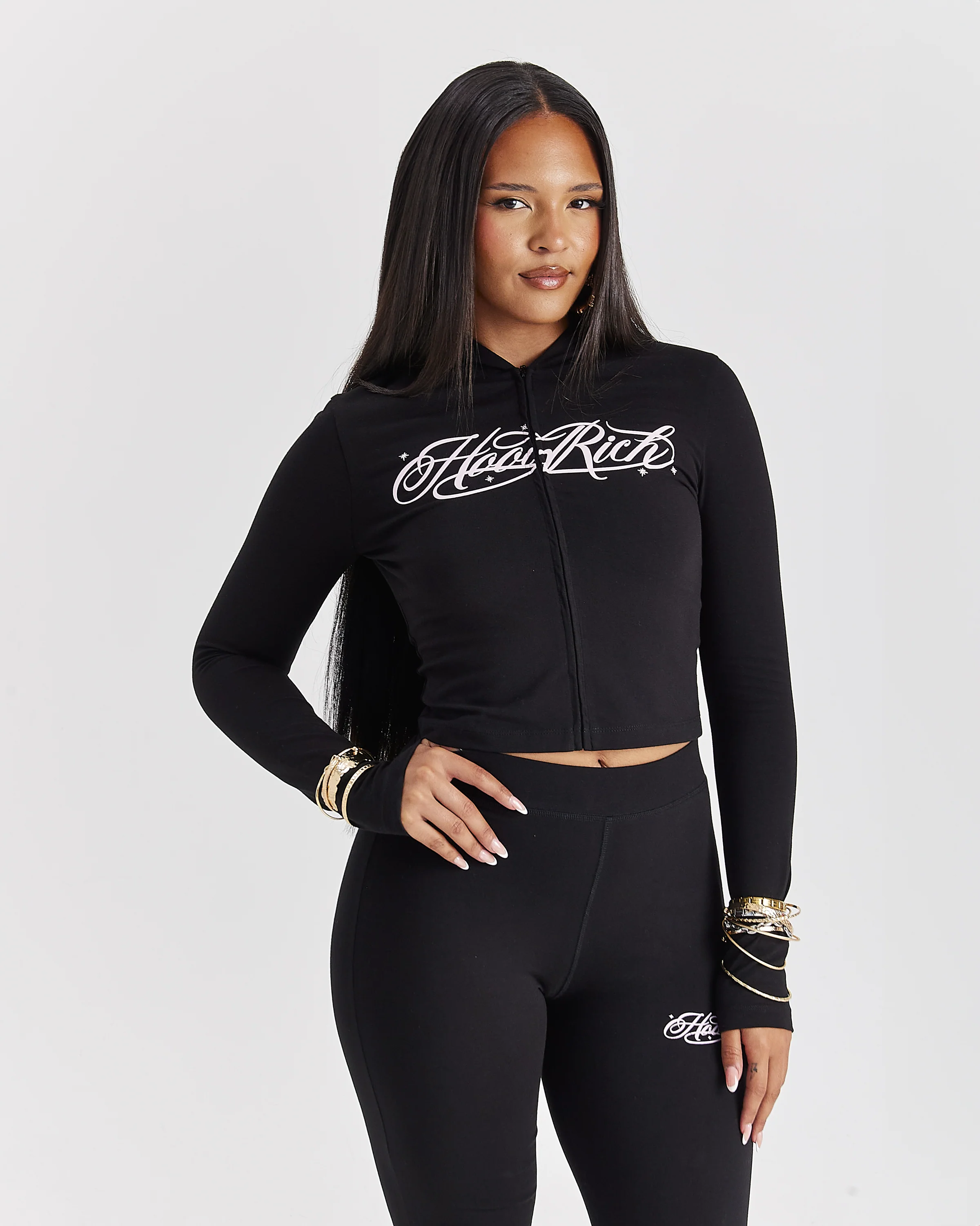 Solace Fitted Zip Top - Black/Pink - Image 6