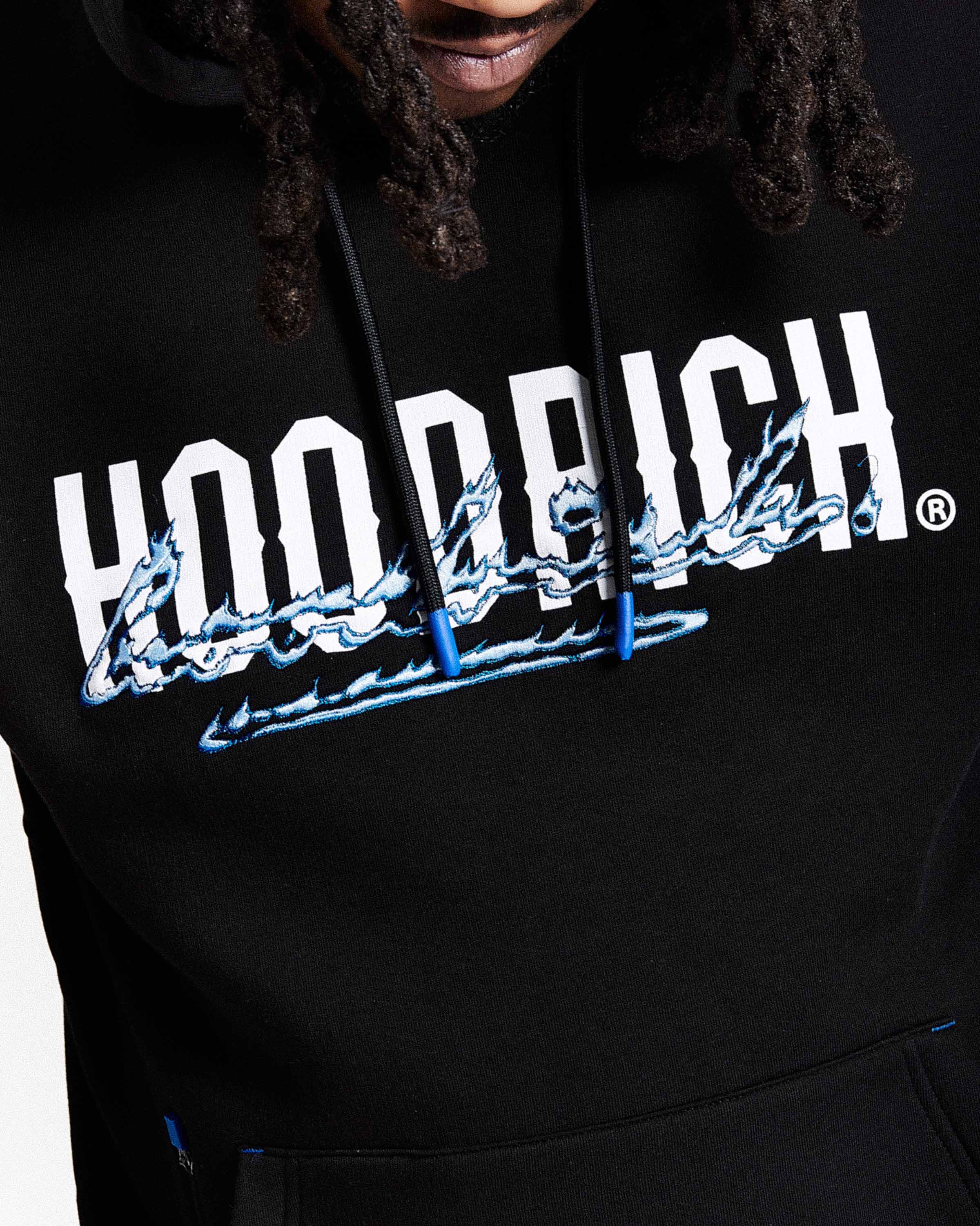 Flames Hoodie - Black/White/Blue - Image 5