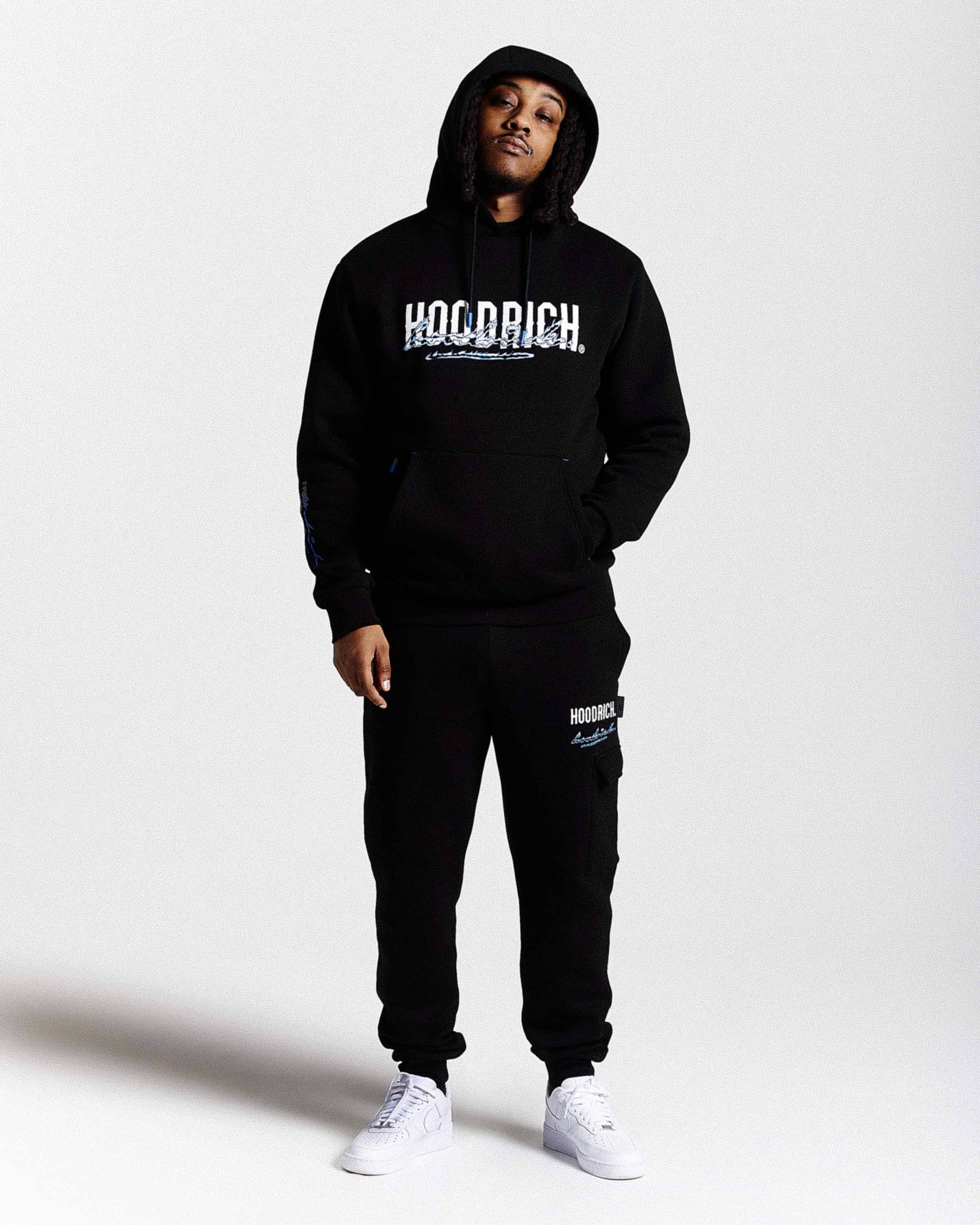 Flames Hoodie - Black/White/Blue - Image 9