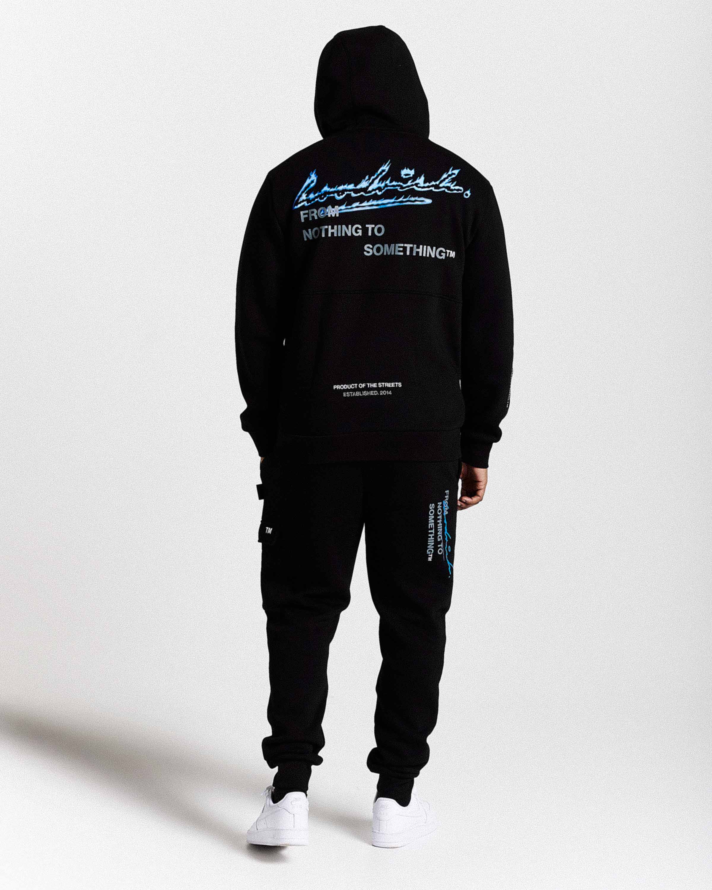 Flames Joggers - Black/White/Blue - Image 4