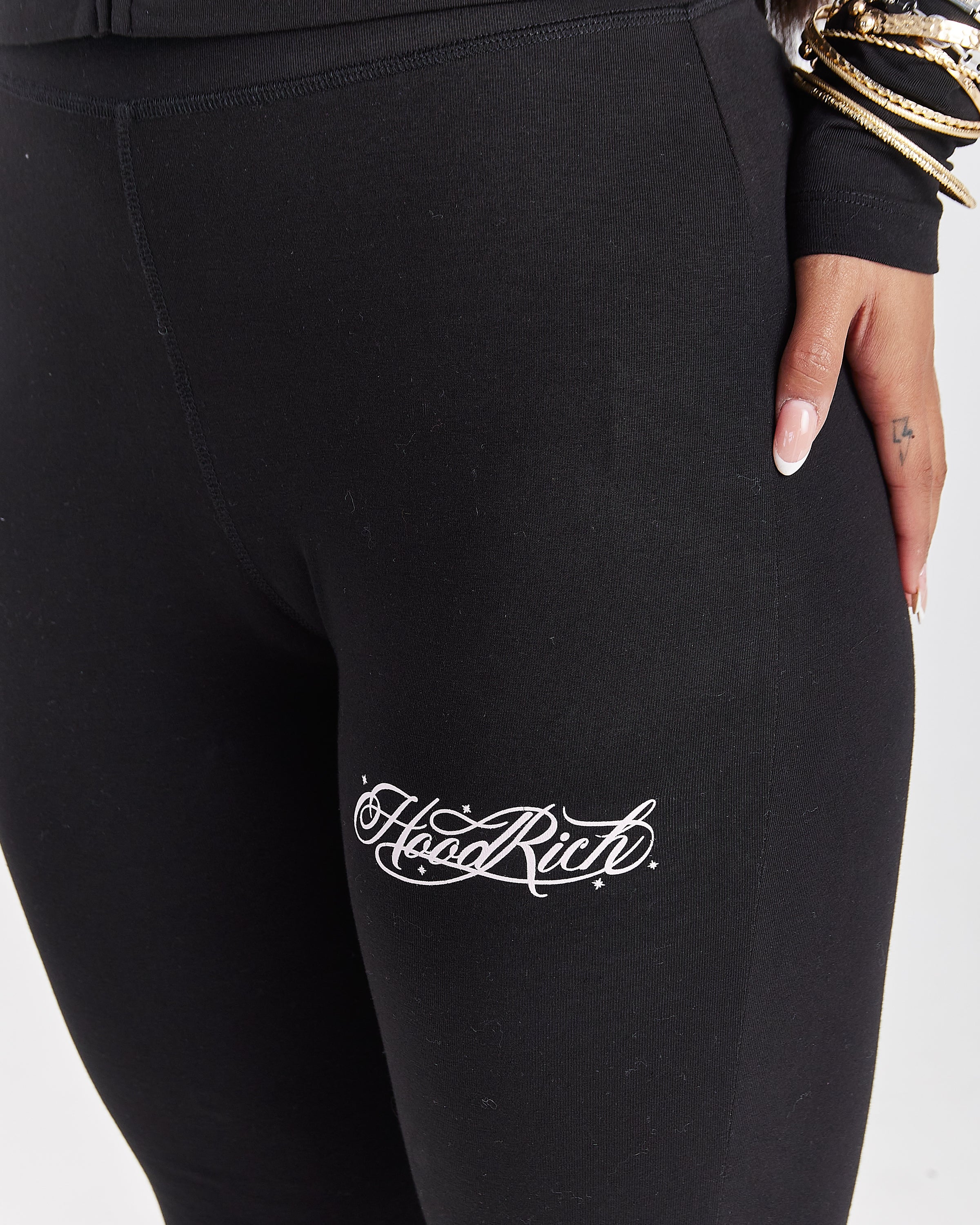 Solace Flare Leggings - Black/Pink - Image 7