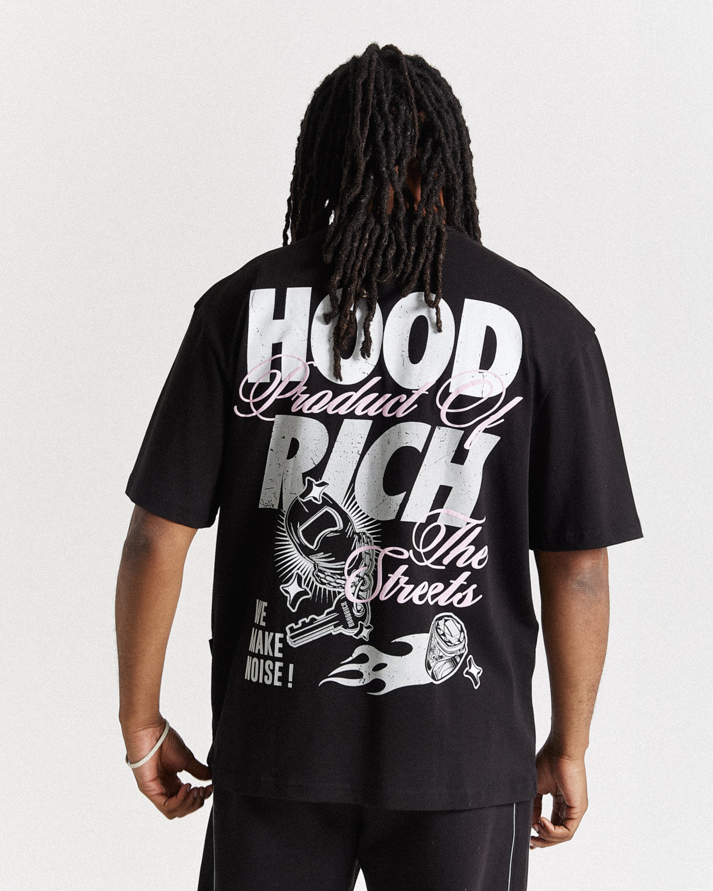 Flash Oversized T-Shirt - Black/White/Pink - Image 2