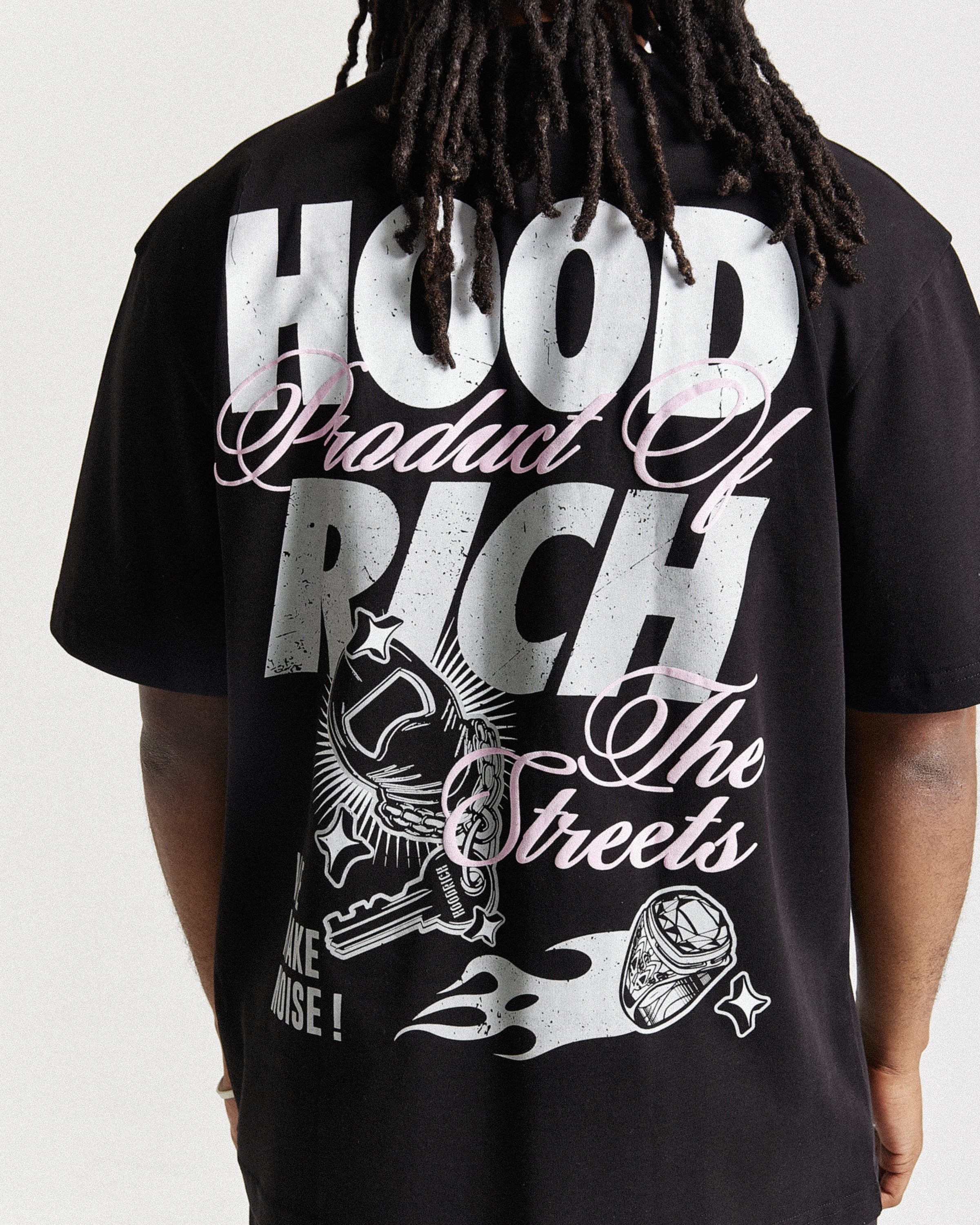 Flash Oversized T-Shirt - Black/White/Pink - Image 6