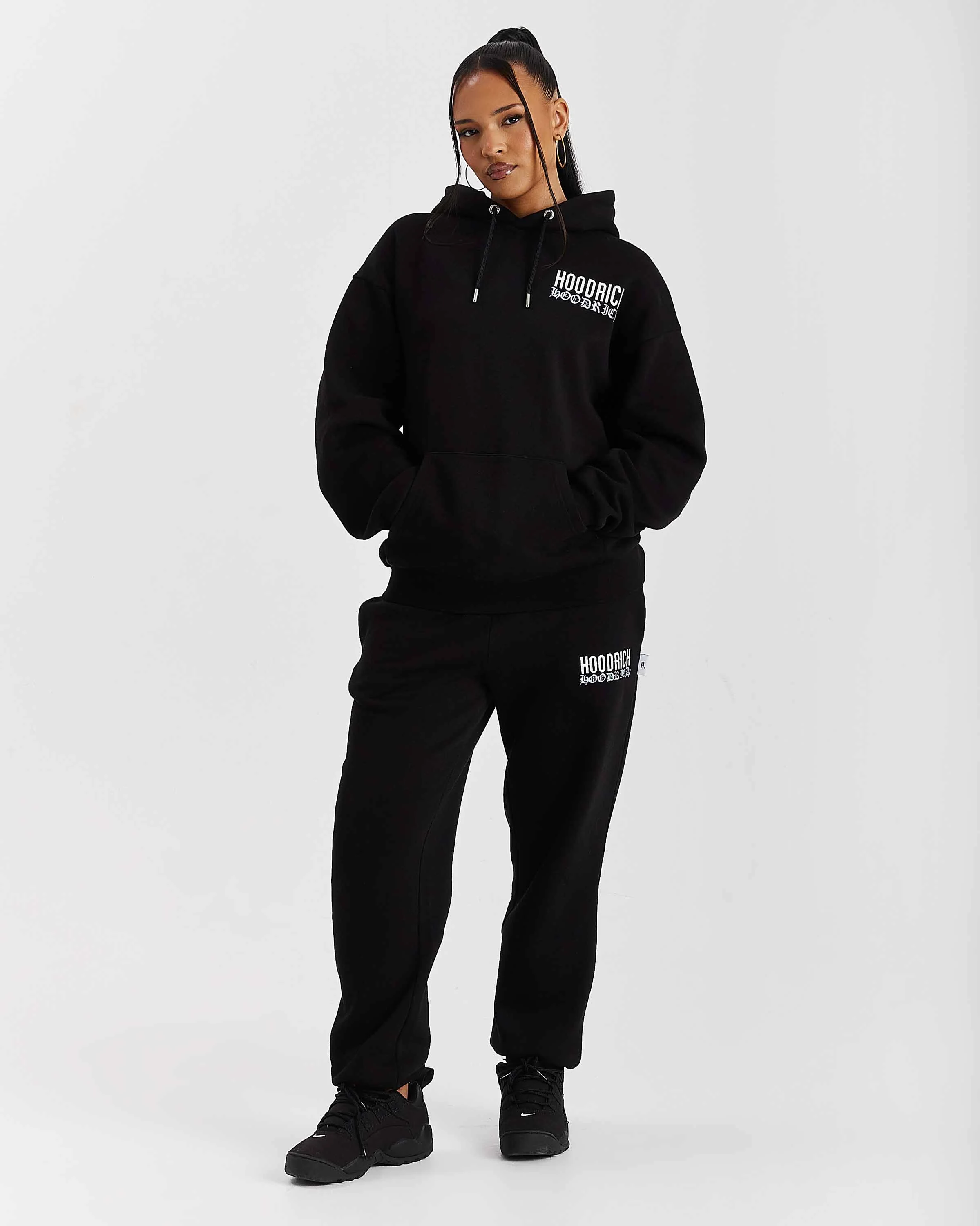 Flex Oversized Hoodie - Black/White - Image 10