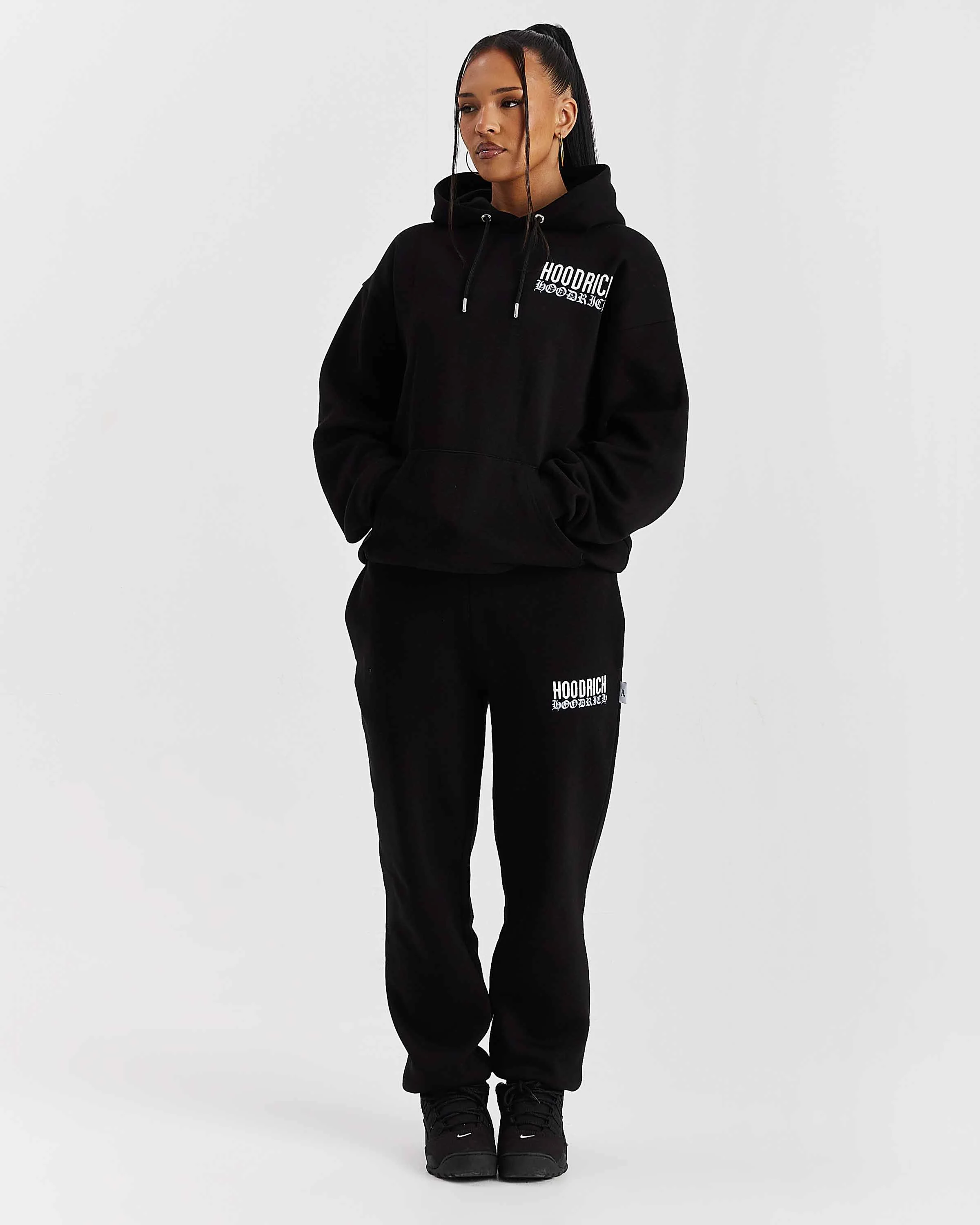 Flex Oversized Hoodie - Black/White - Image 11