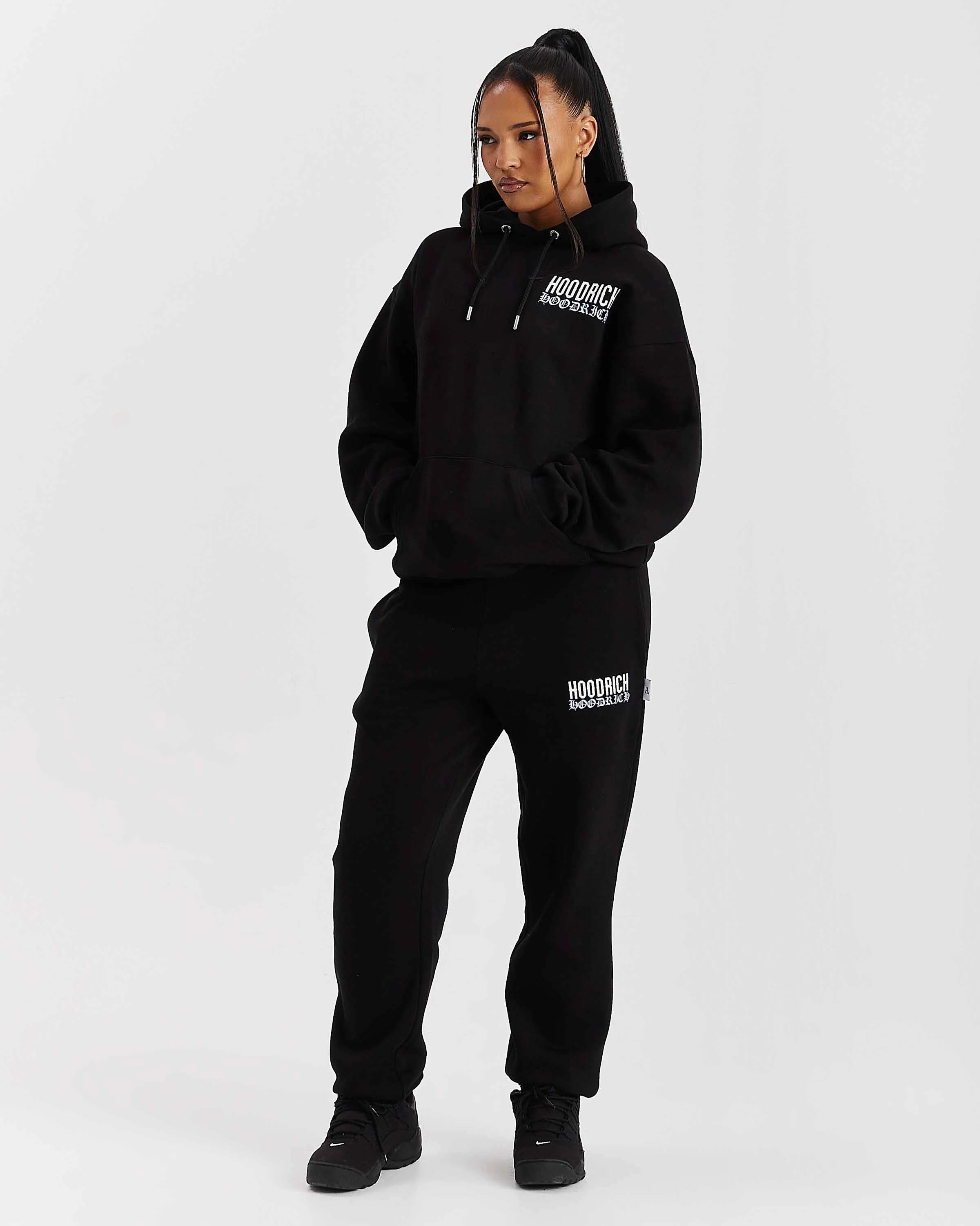 Flex Oversized Hoodie - Black/White - Image 12