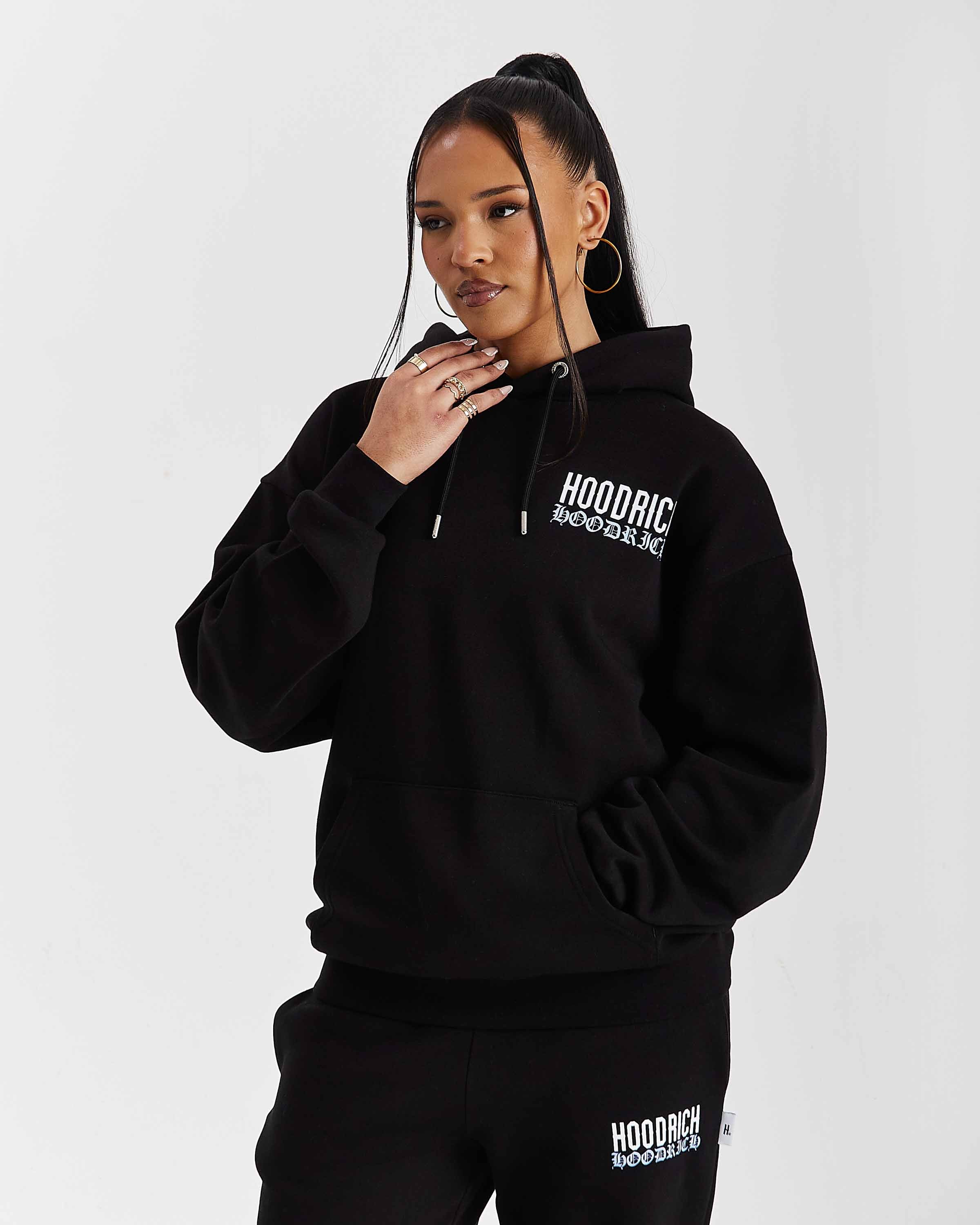 Flex Oversized Hoodie - Black/White - Image 7