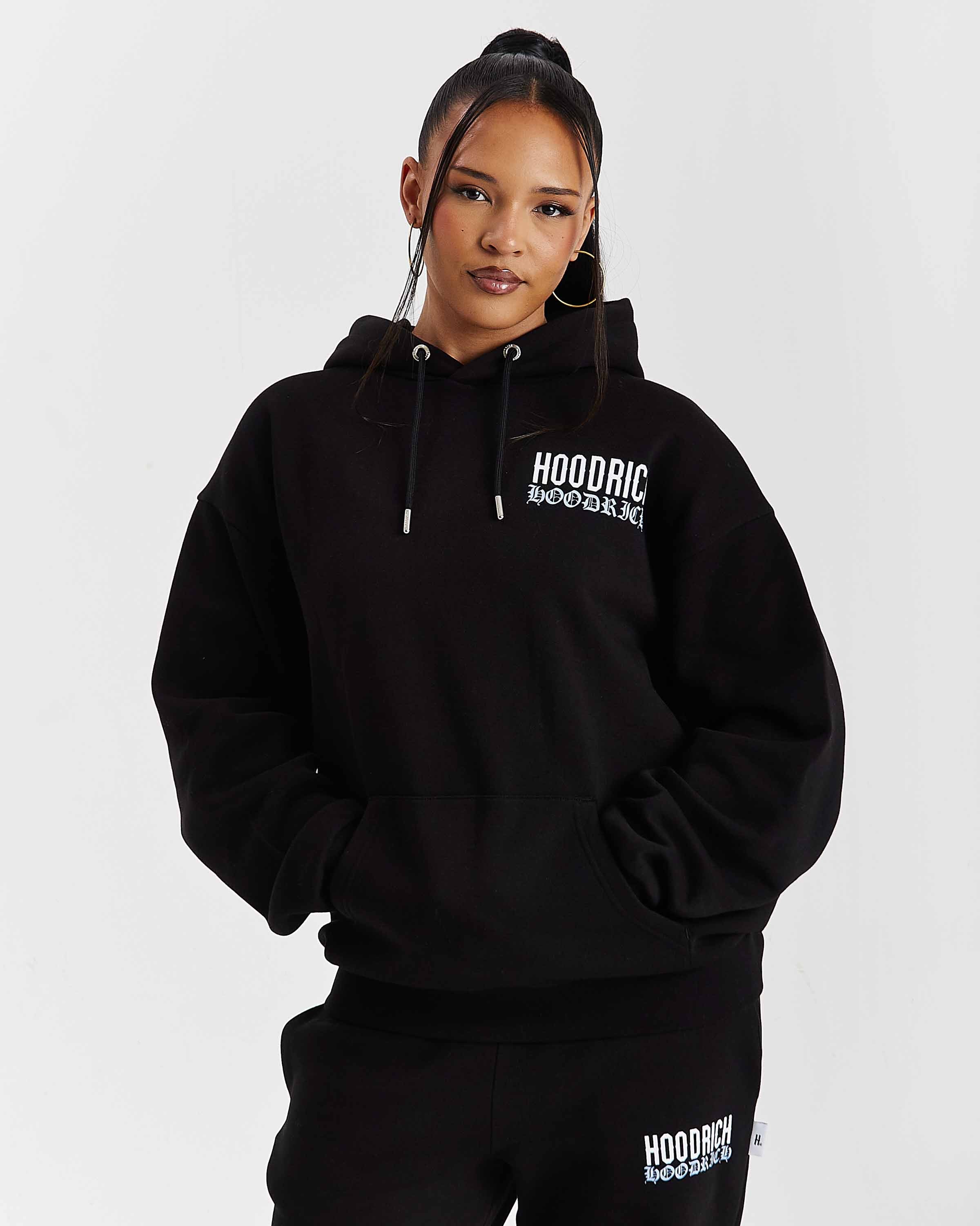 Flex Oversized Hoodie - Black/White - Image 8