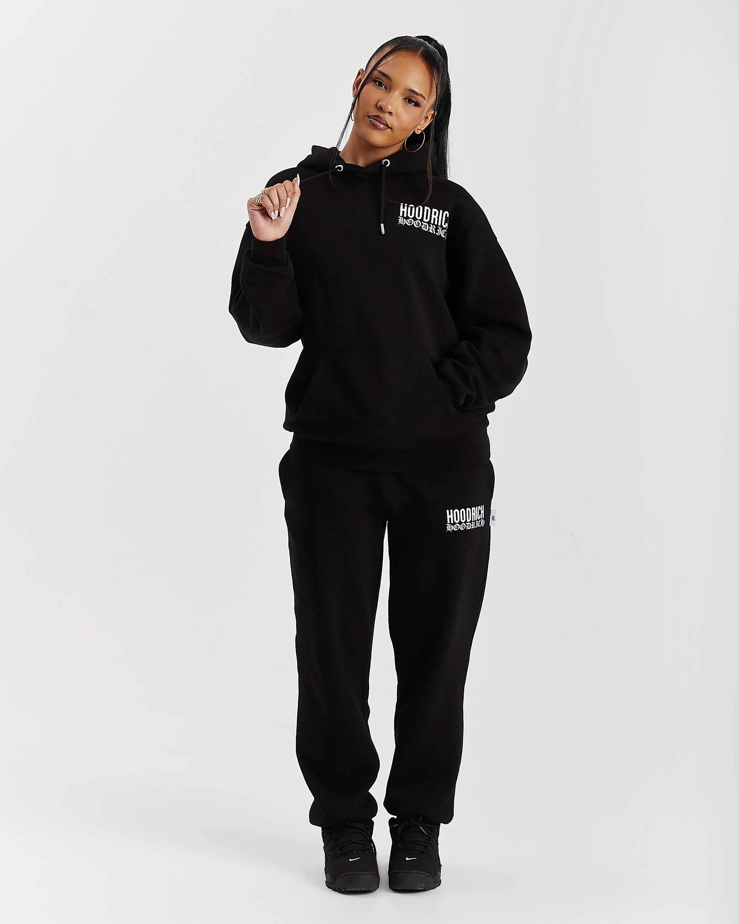 Flex Oversized Hoodie - Black/White - Image 9