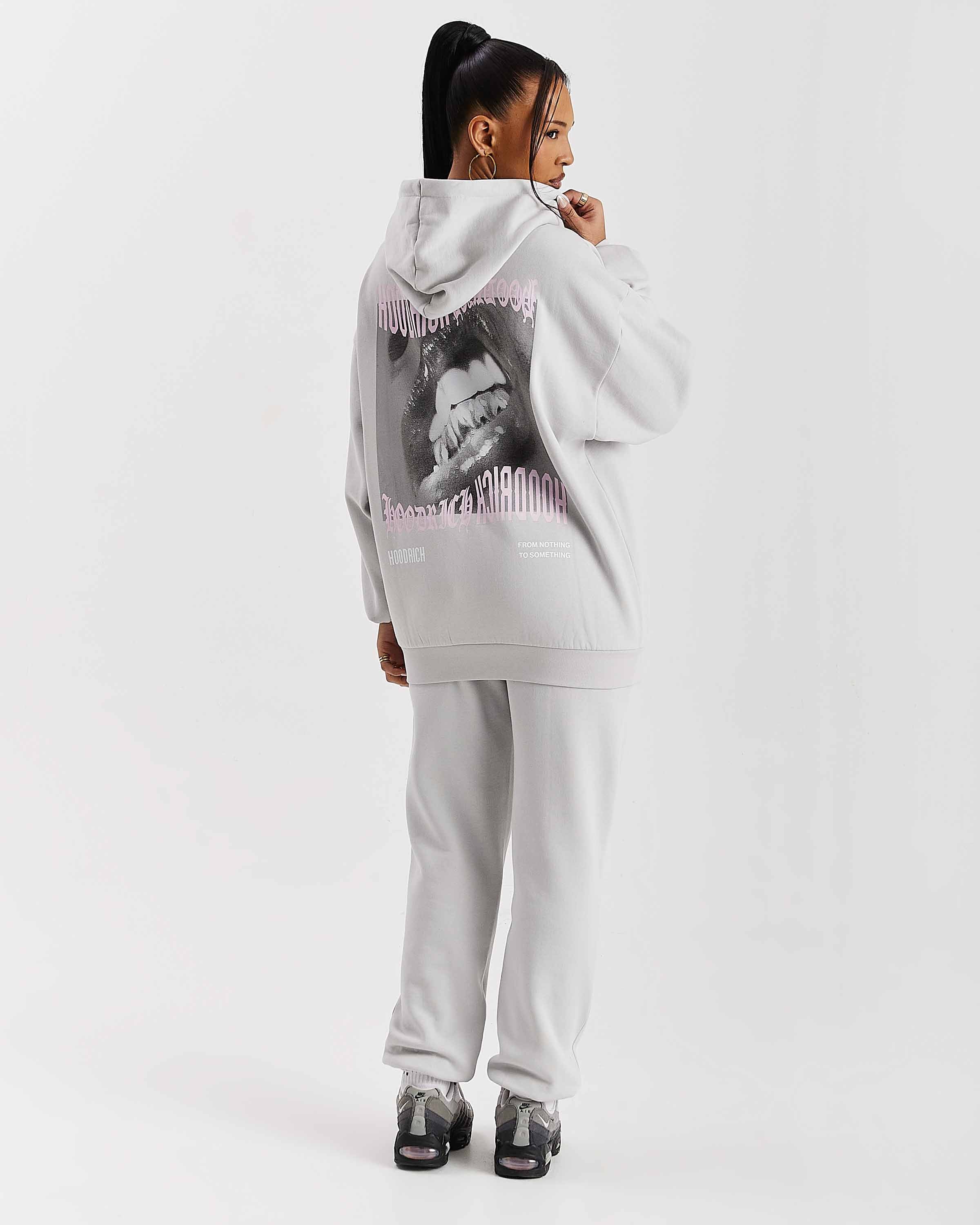Flex Oversized Hoodie - Grey/White/Pink - Image 3