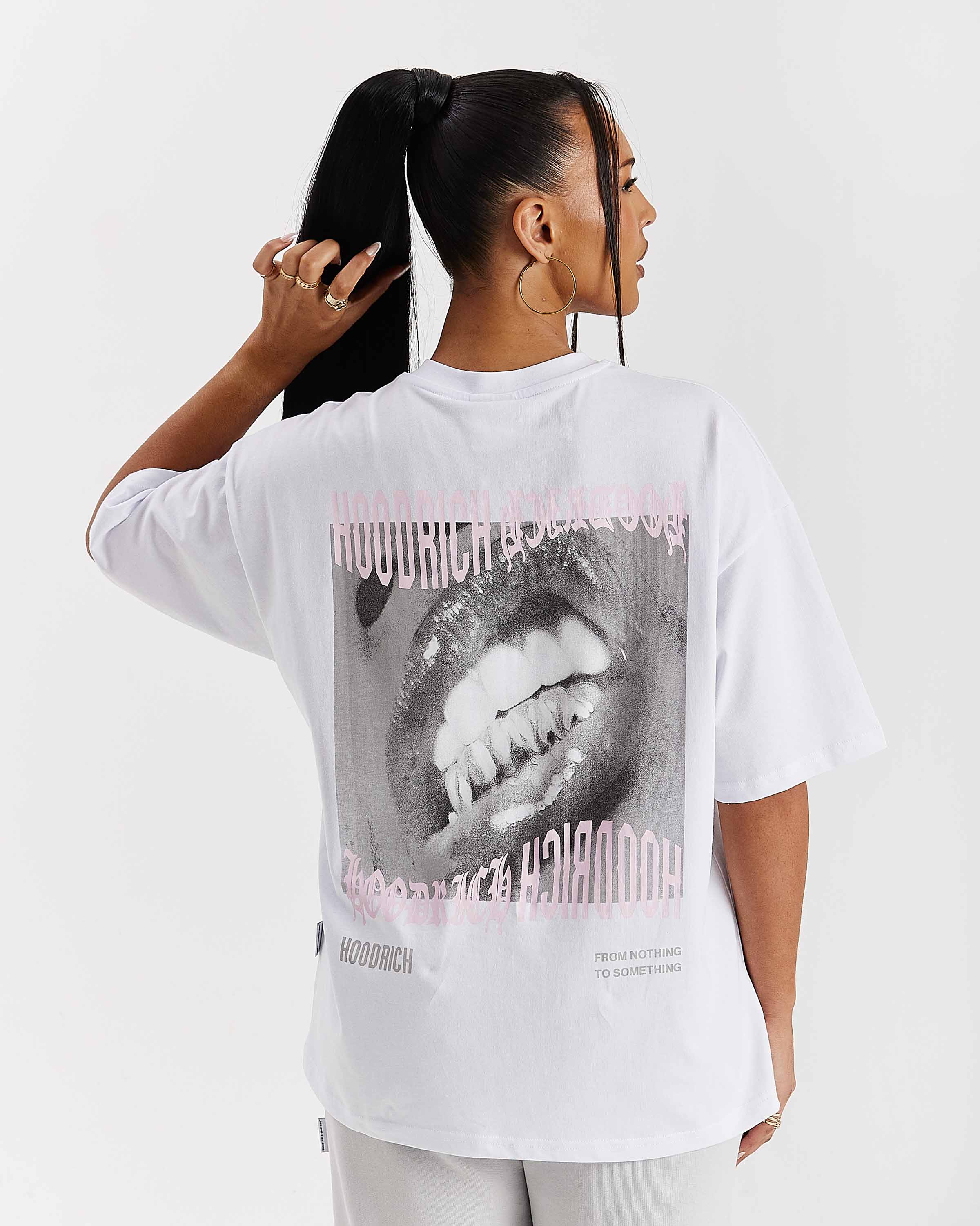 Flex Oversized T-Shirt - White/Grey/Pink - Image 2