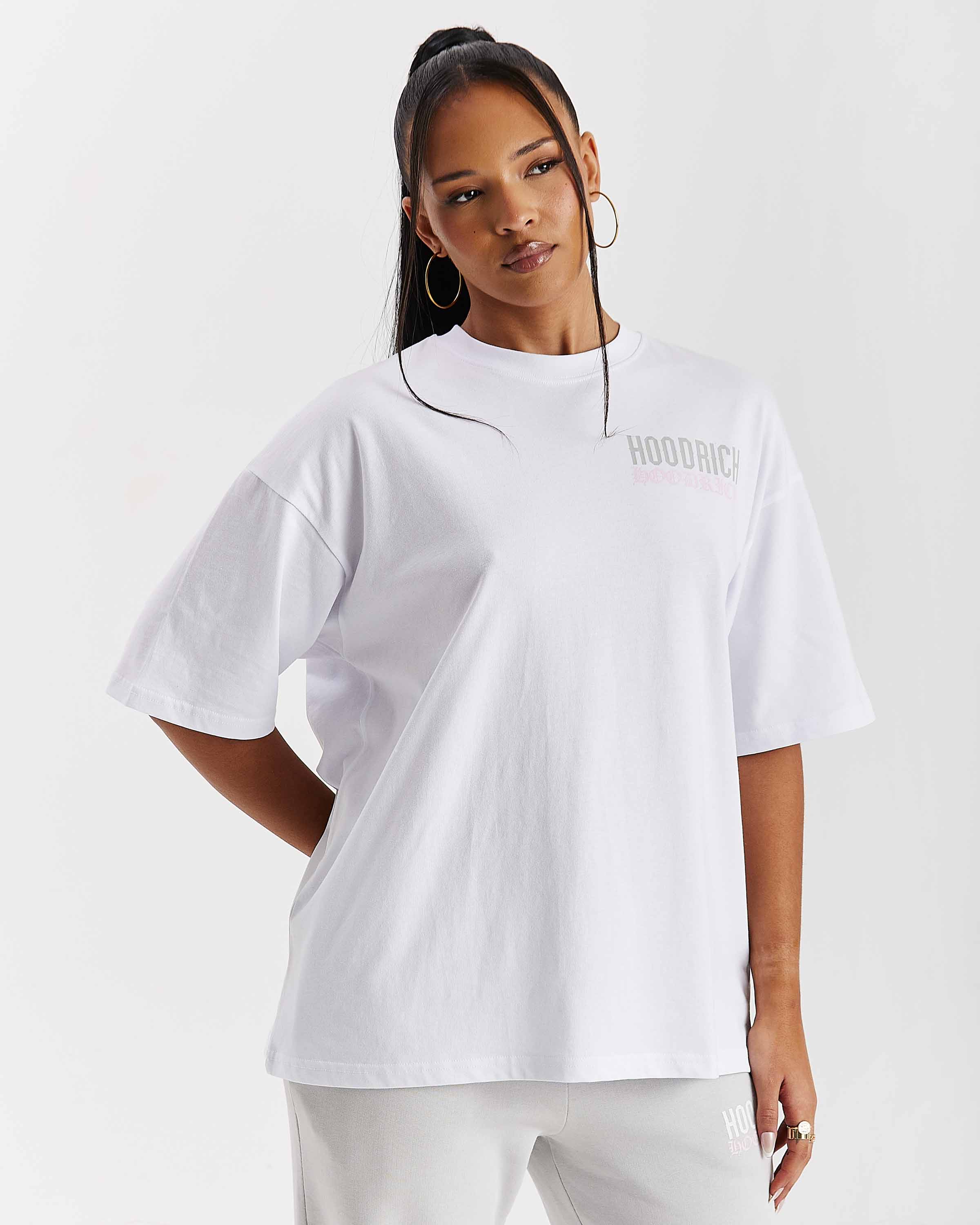 Flex Oversized T-Shirt - White/Grey/Pink - Image 6