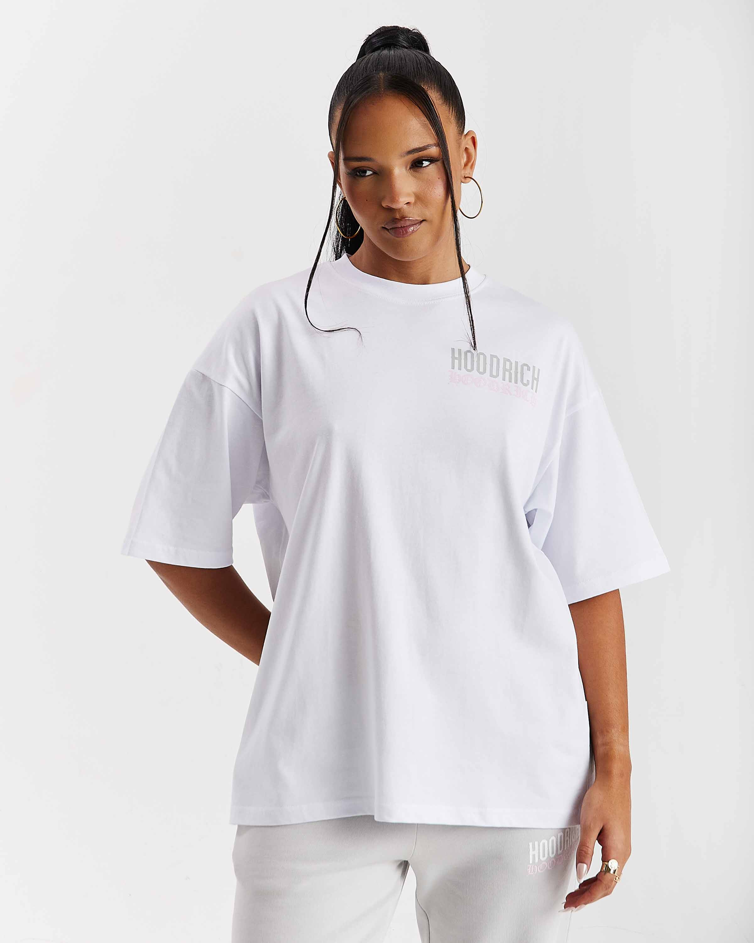 Flex Oversized T-Shirt - White/Grey/Pink - Image 7