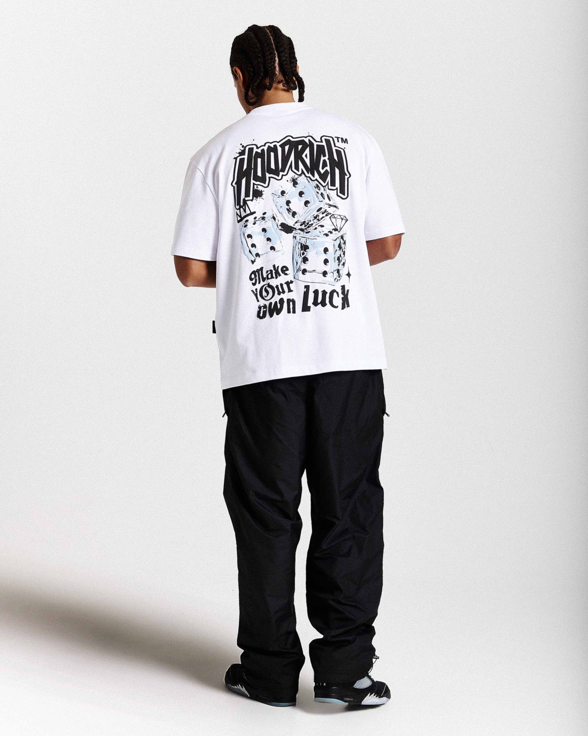 Fortune Oversized T-Shirt - White/Black/Blue - Image 3