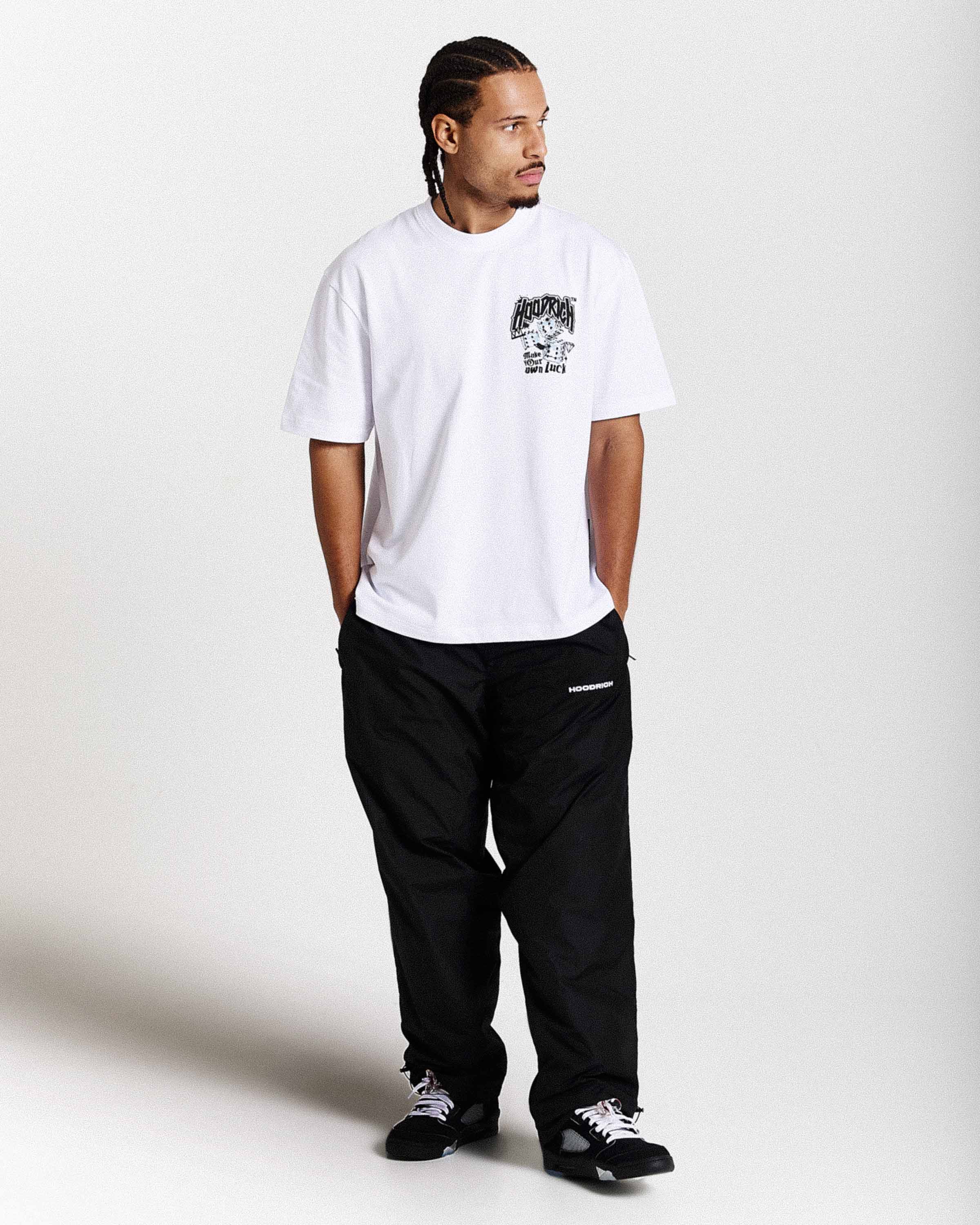 Fortune Oversized T-Shirt - White/Black/Blue - Image 8