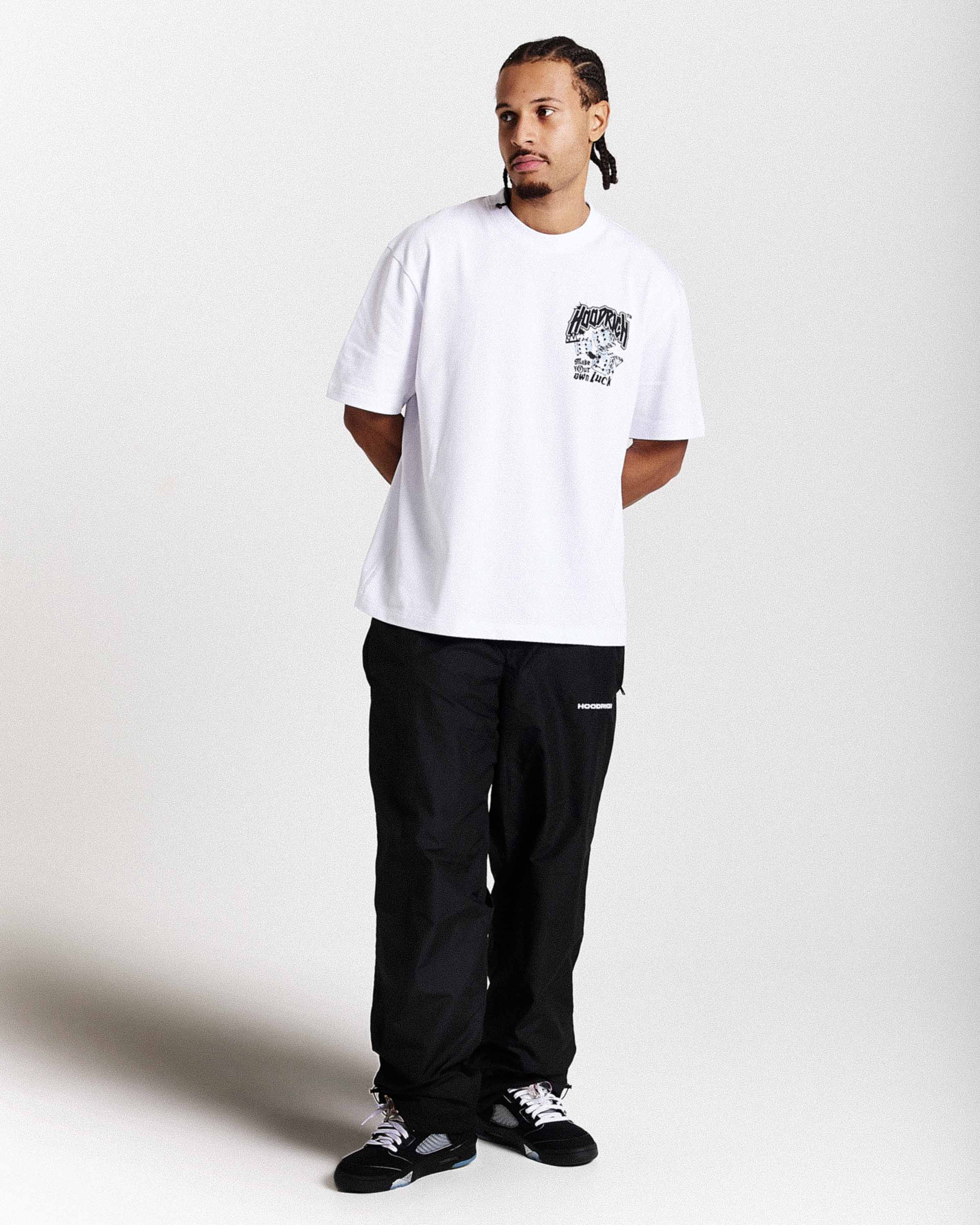 Fortune Oversized T-Shirt - White/Black/Blue - Image 9