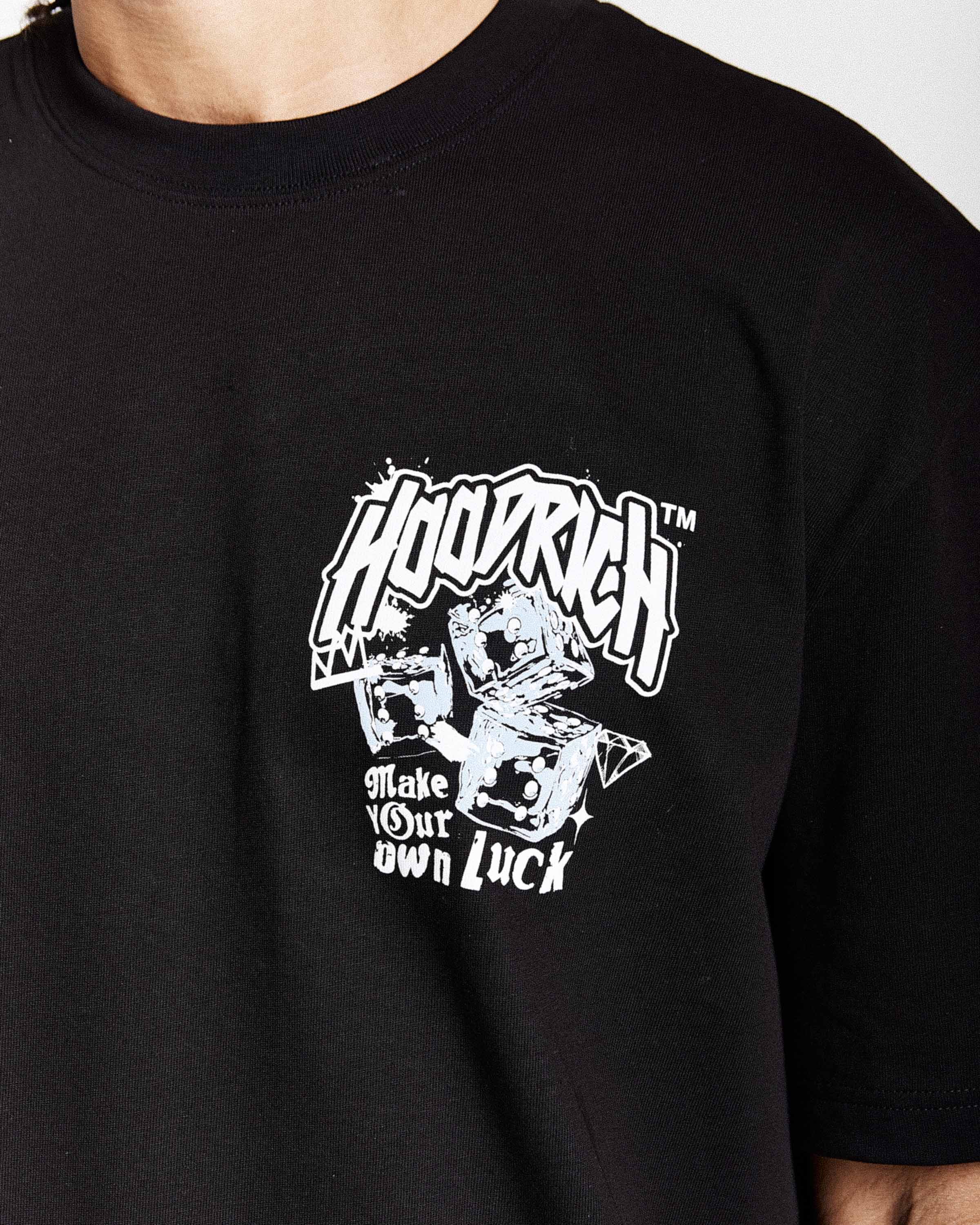 Fortune Oversized T-Shirt - Black/White/Blue - Image 4