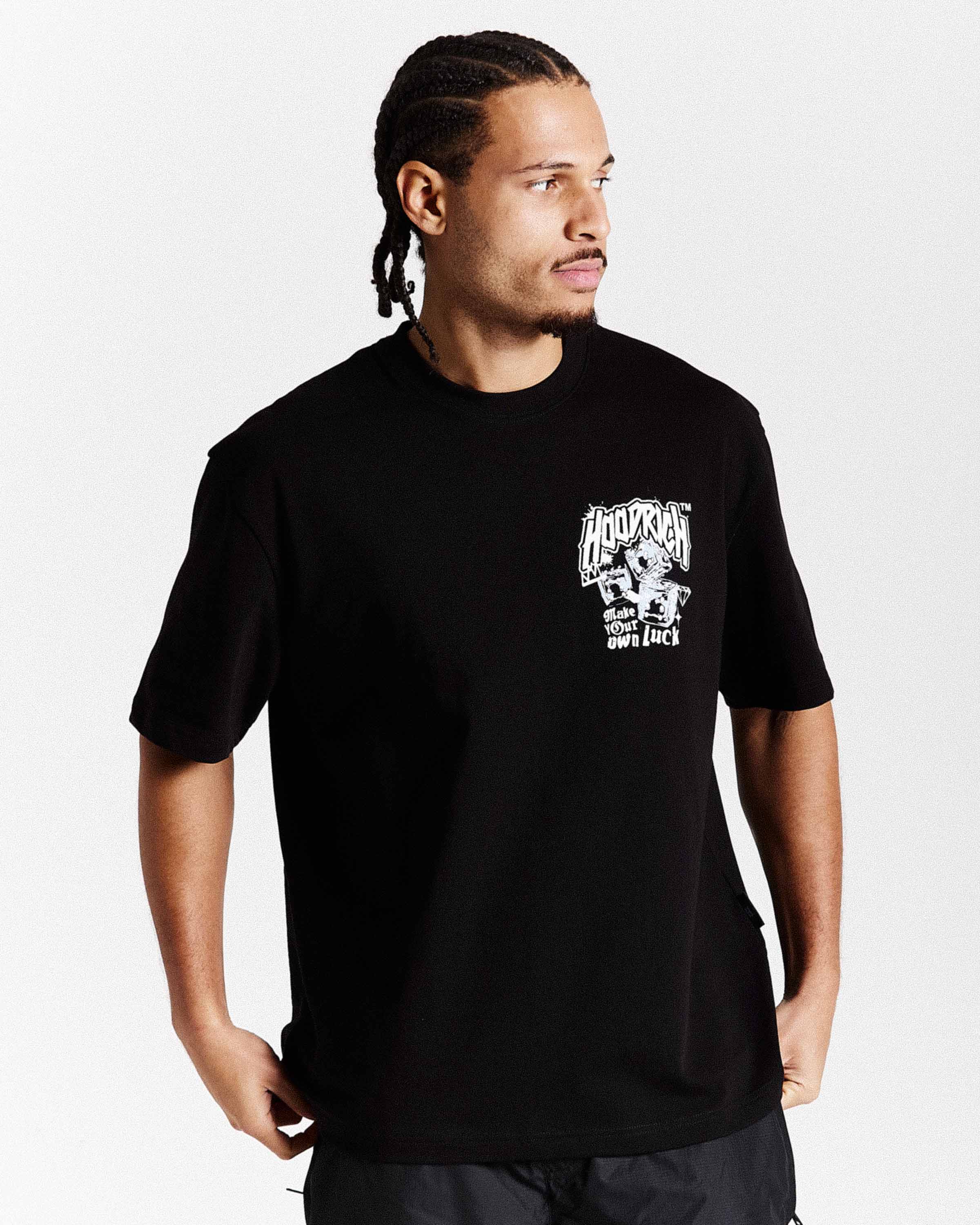 Fortune Oversized T-Shirt - Black/White/Blue - Image 5